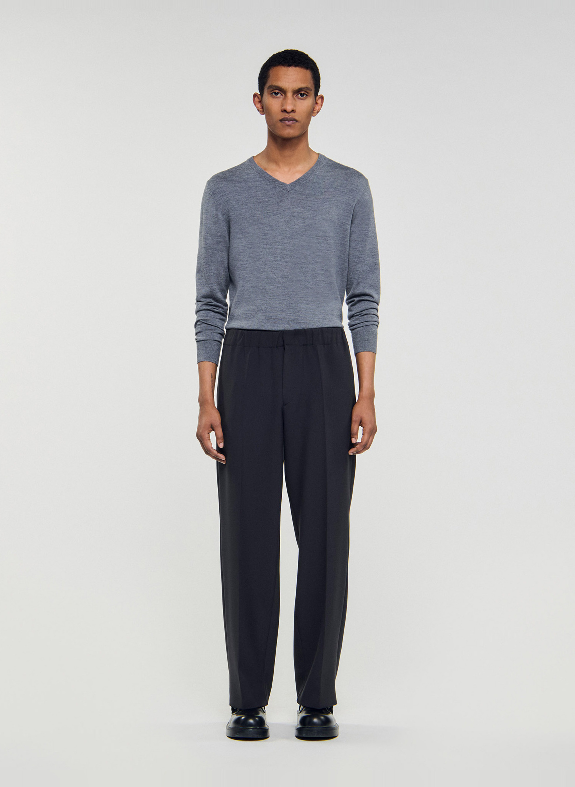 Pantalon large en jersey SANDRO Gris