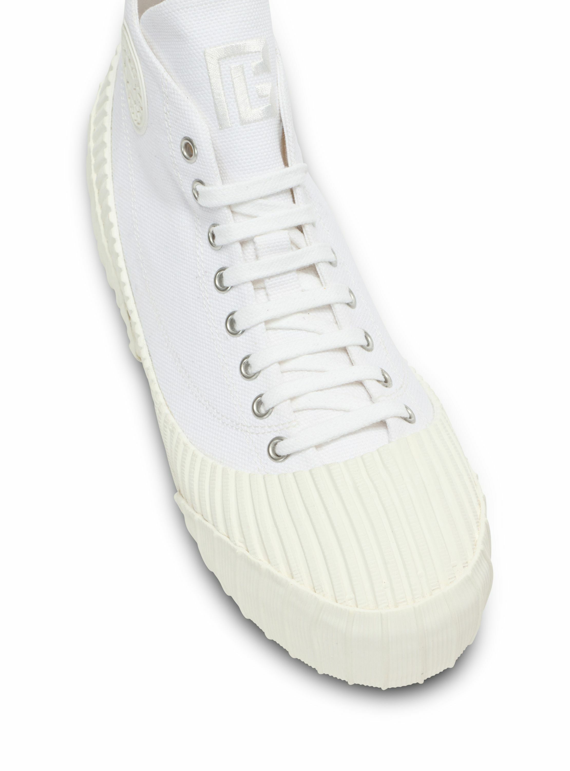 Sneakers riff low en toile BALMAIN Blanc