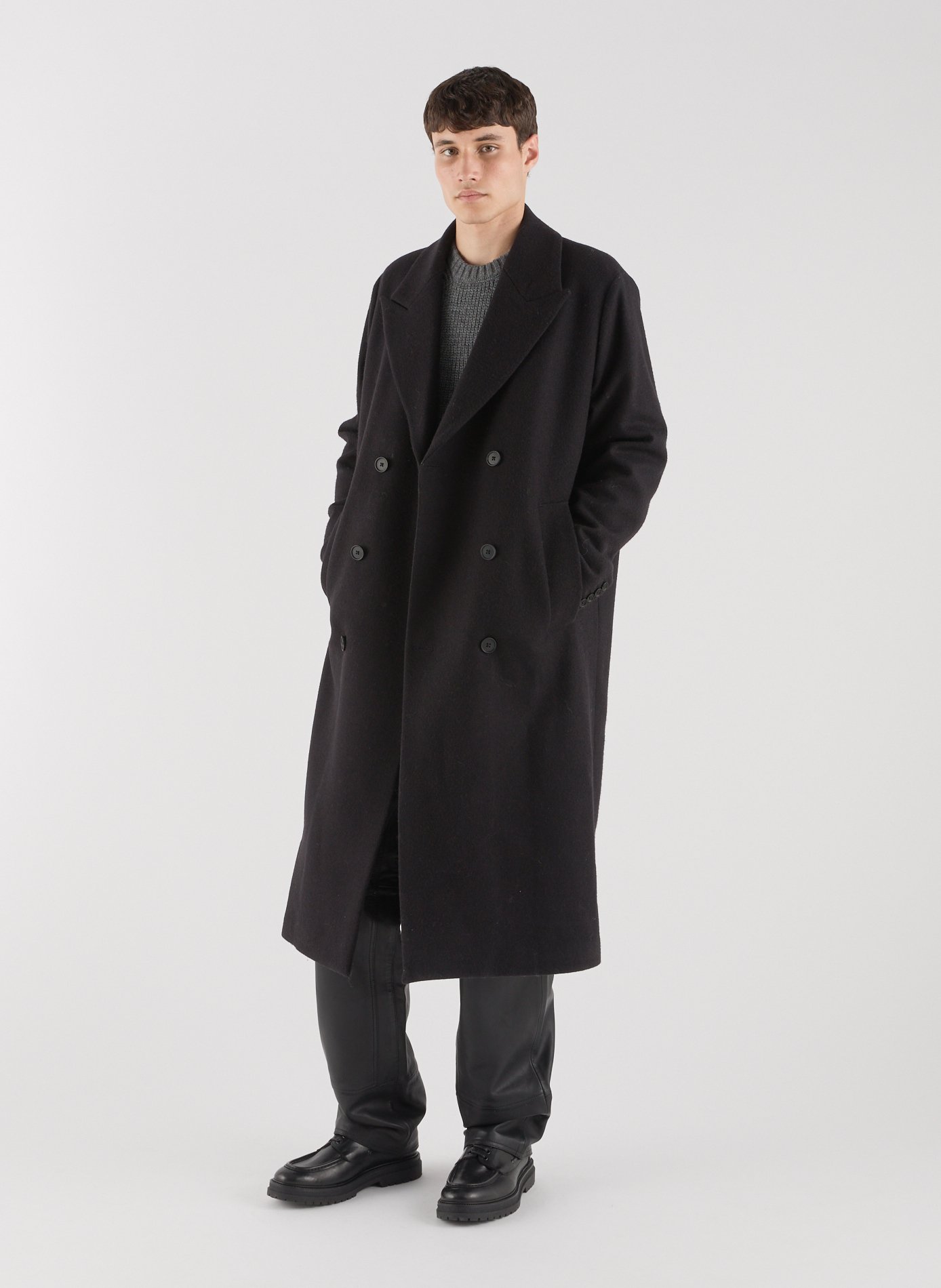 Culti25 tailored collar wool coat SAISON 1865 Black