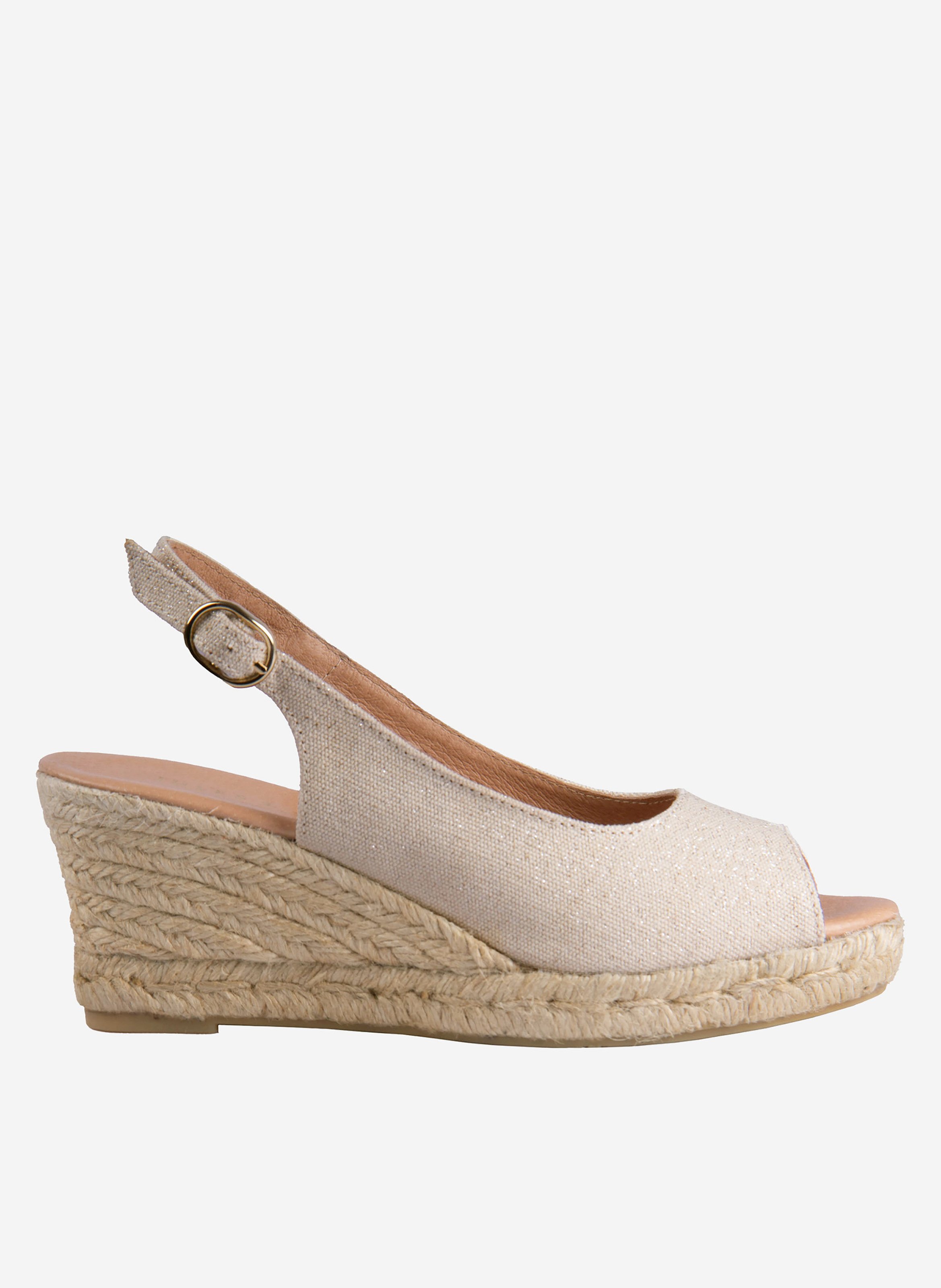 Espadrilles slingback toile recyclée JULES & JENN Doré