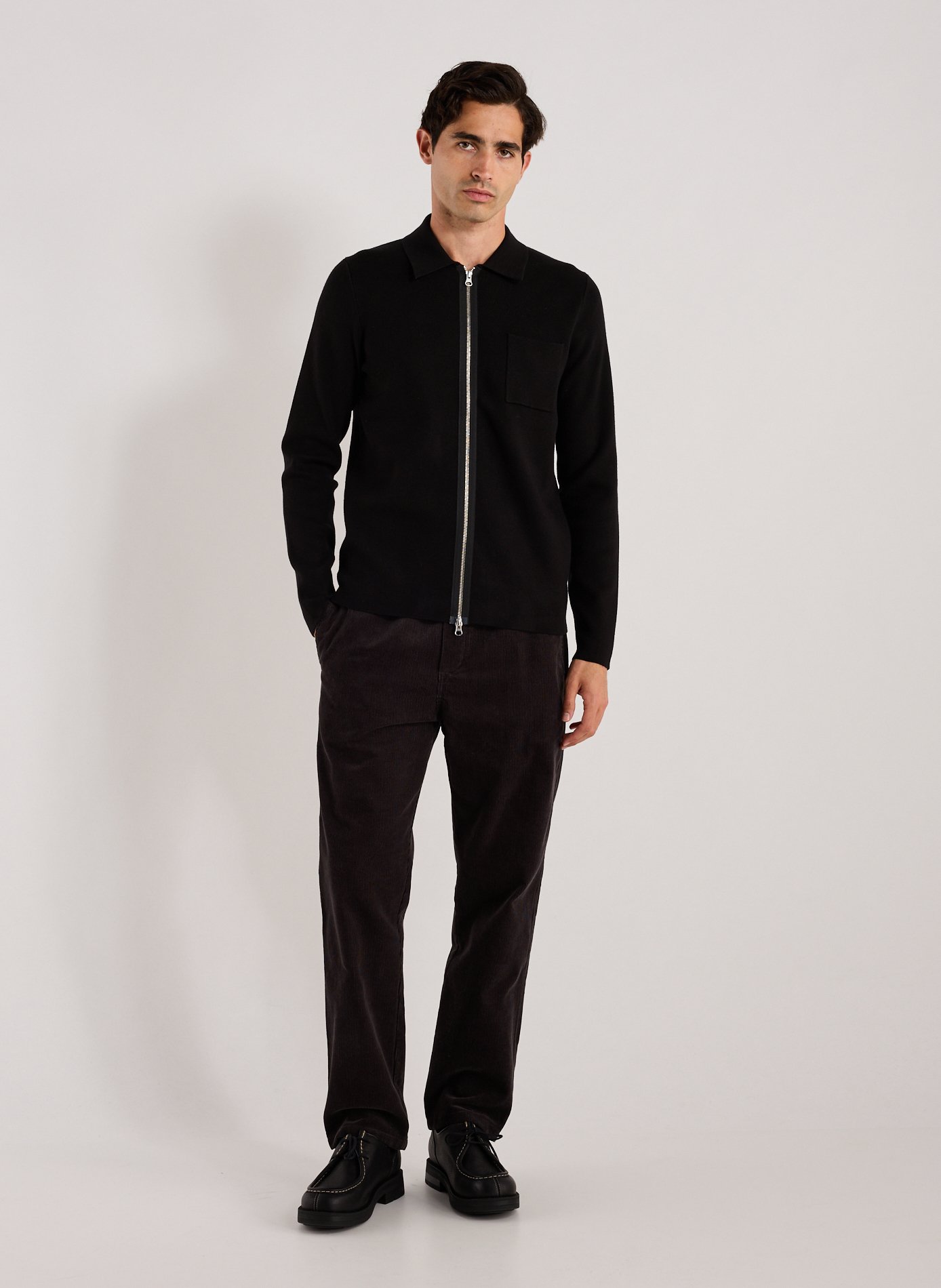 Pull polo droit SAMSOE SAMSOE Noir