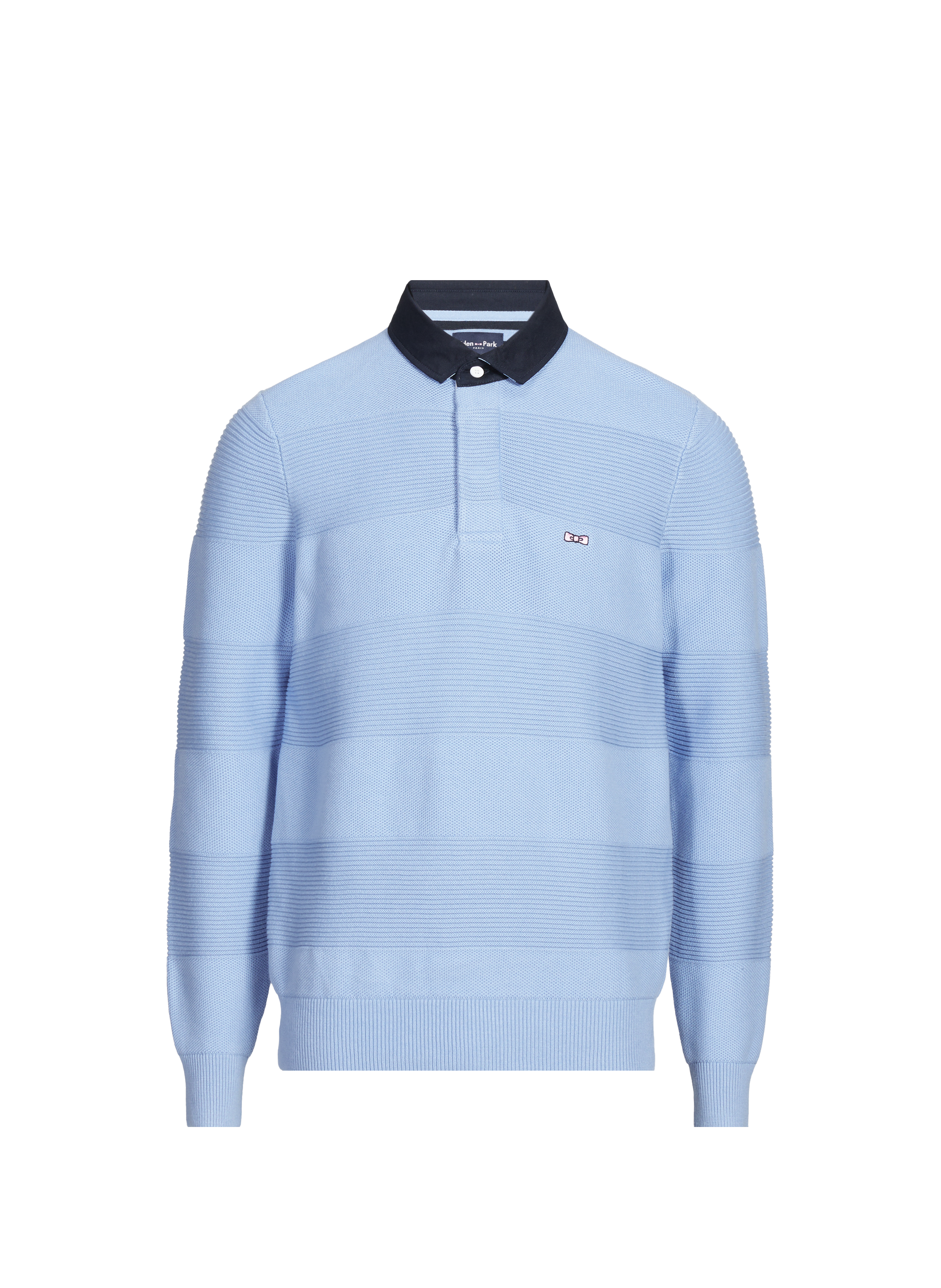 Pull col polo en coton EDEN PARK Bleu
