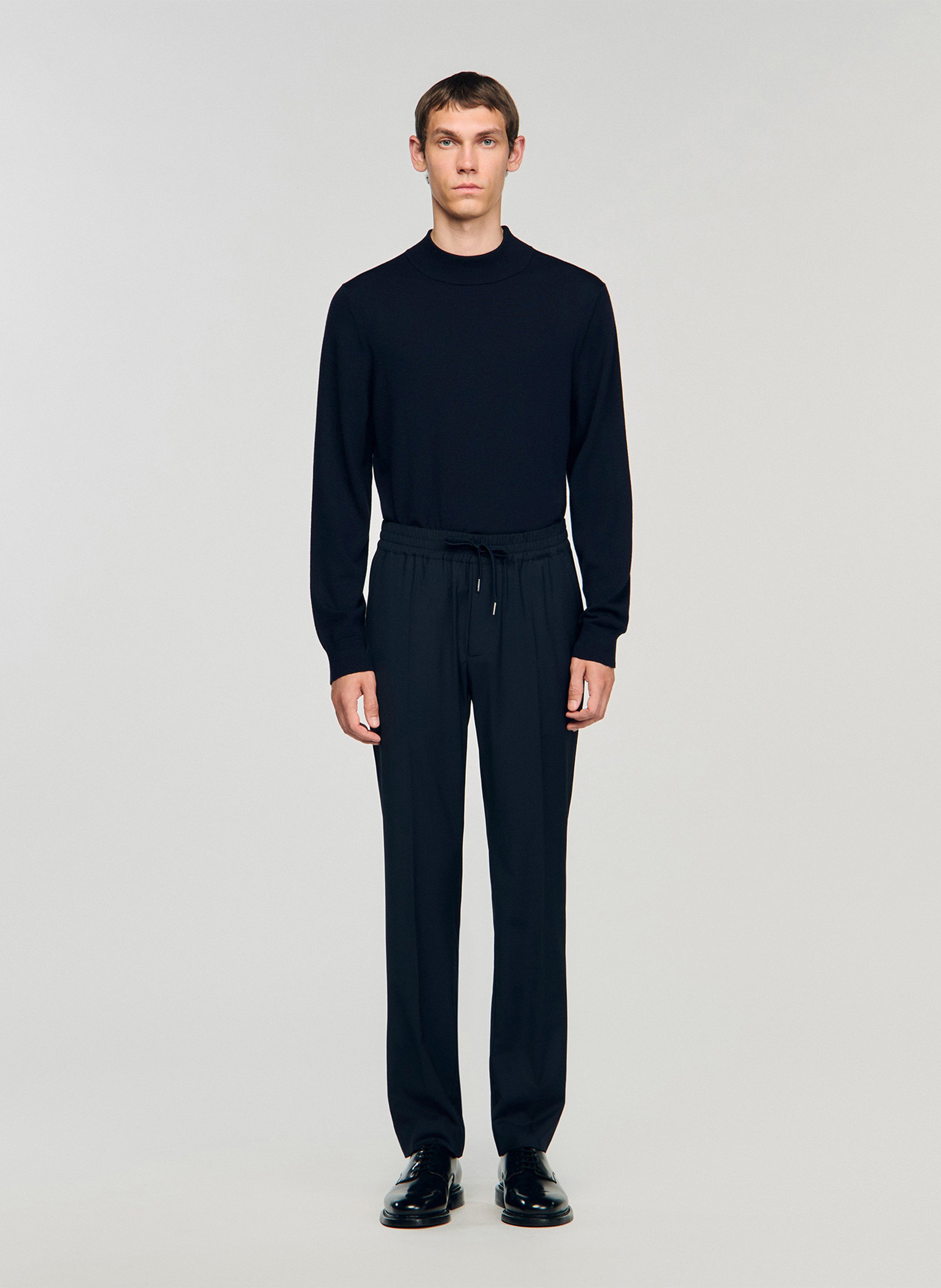 Pantalon droit élastiqué SANDRO Bleu