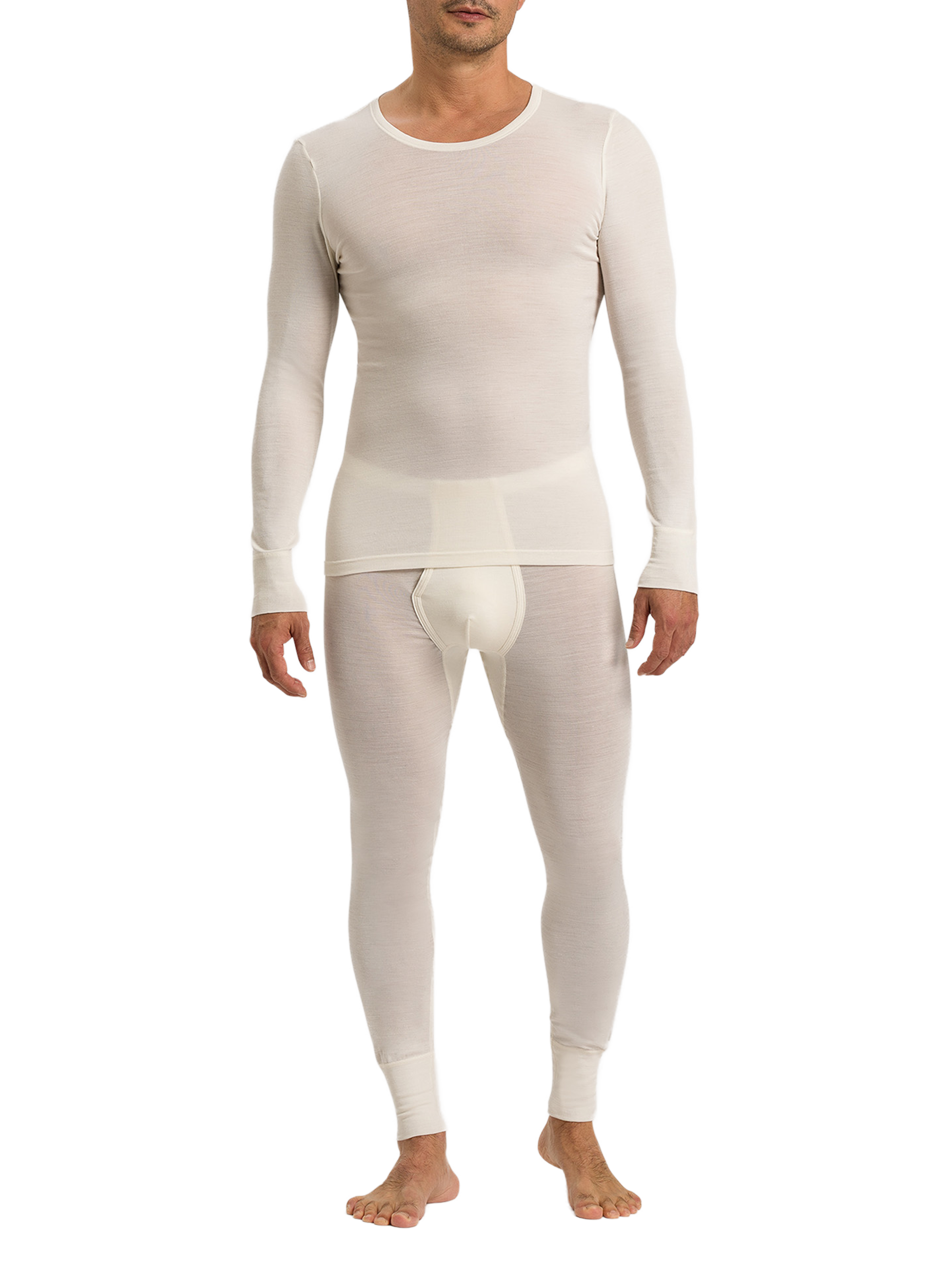 Long-sleeved wool and silk T-shirt HANRO Beige