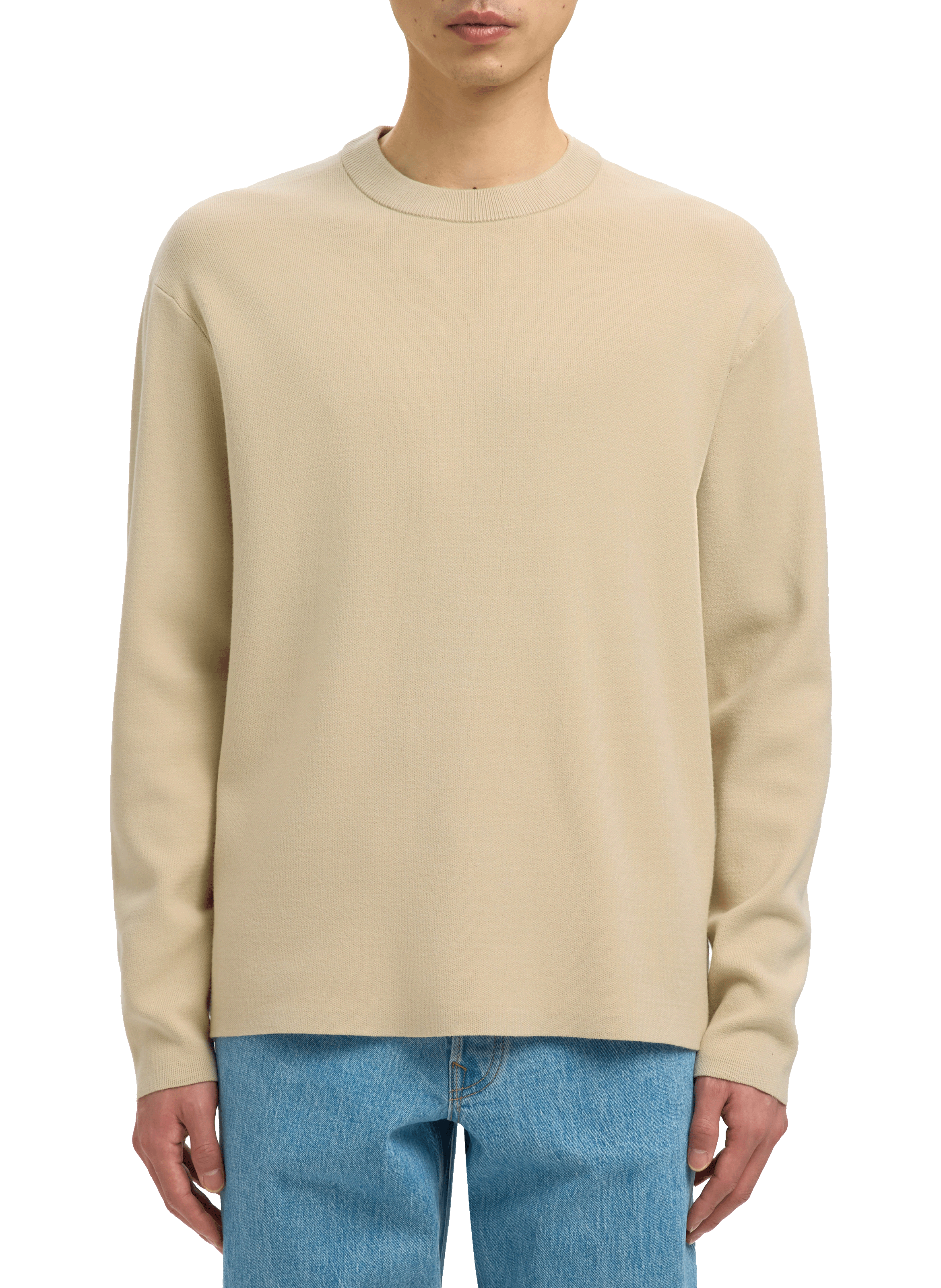 Pull droit à col côtelé SELECTED Beige