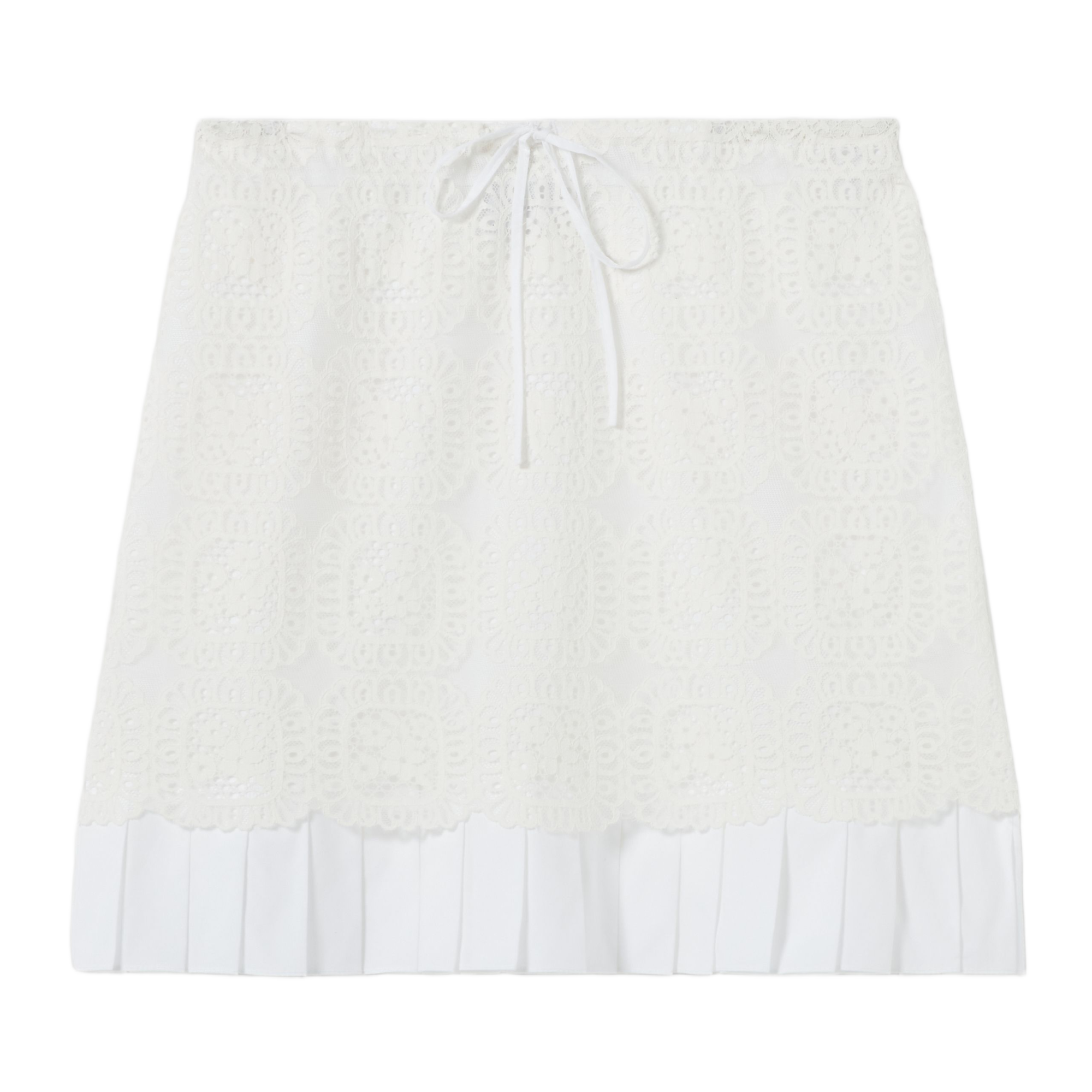 Jupe courte droite plissée CLAUDIE PIERLOT Blanc