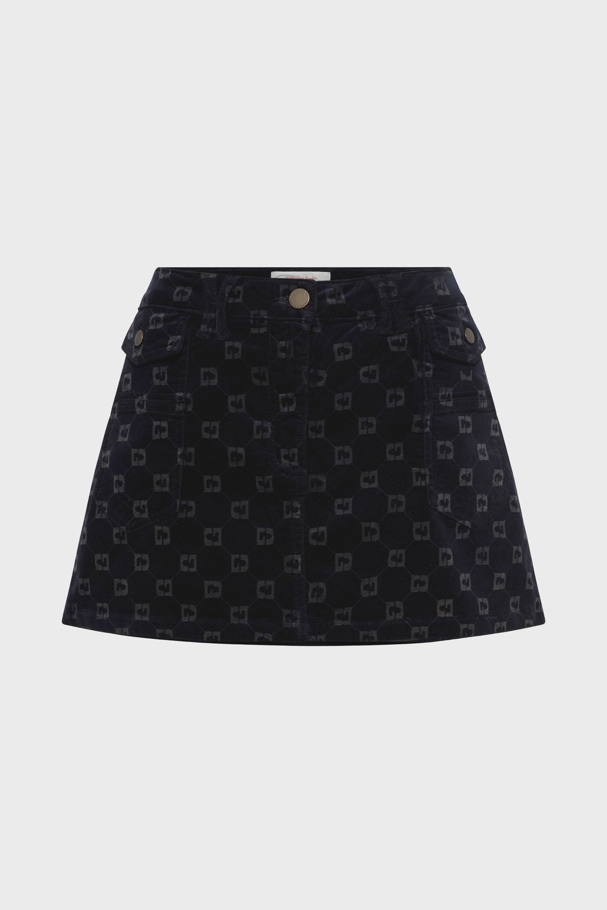 Mini-jupe en velours à monogramme - imma GERARD DAREL Bleu