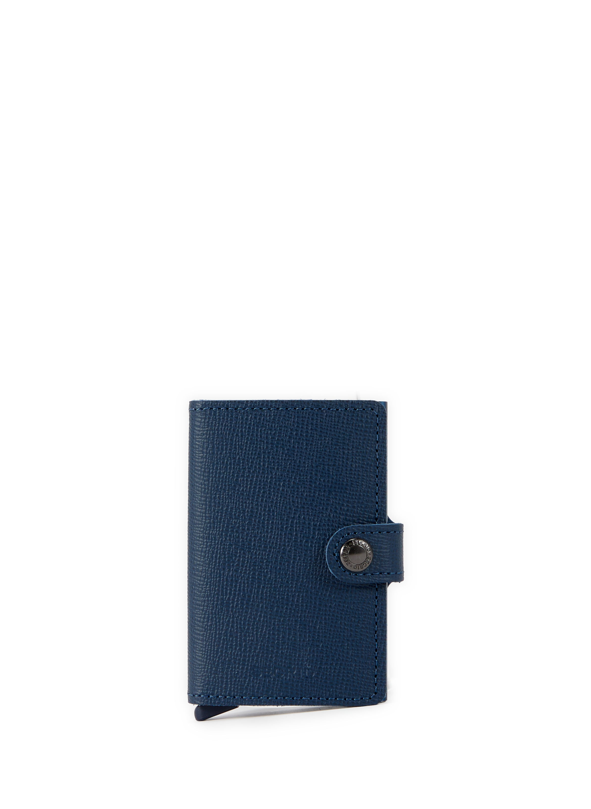 Mini mixed grain leather card holder SECRID Blue