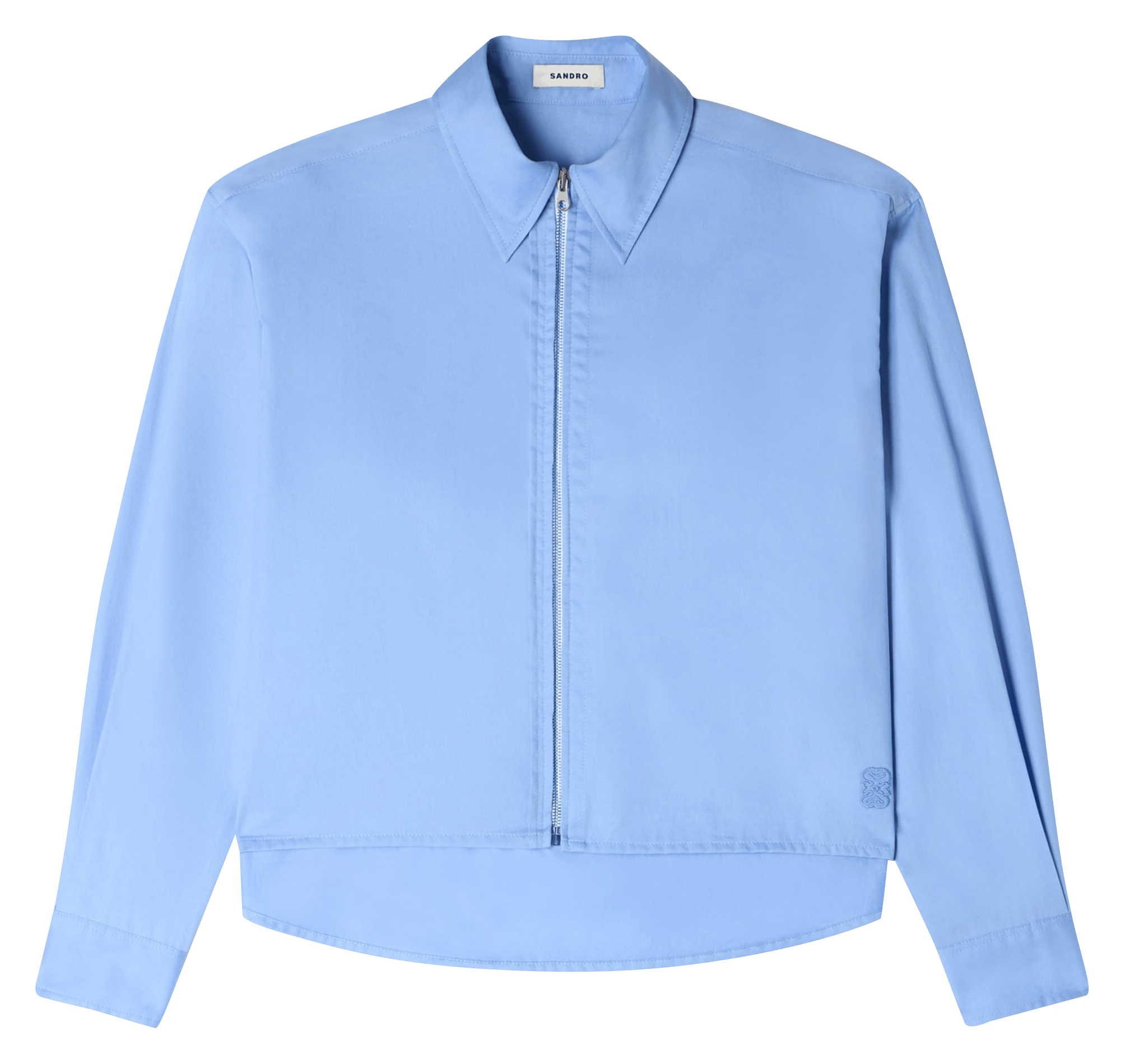 Chemise courte zippée unie SANDRO Bleu