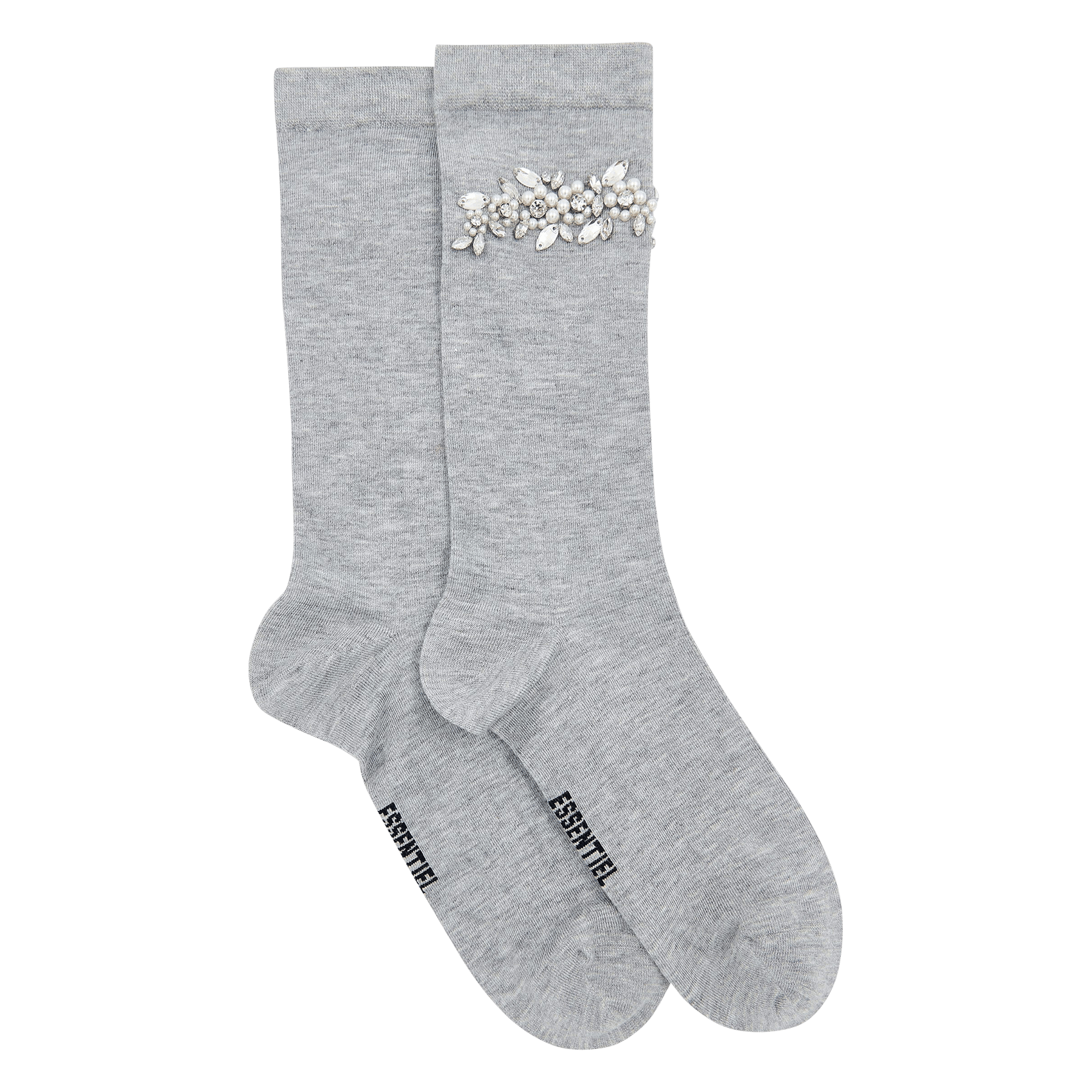 Chaussettes hautes côtelées à perles Jiota ESSENTIEL ANTWERP Gris