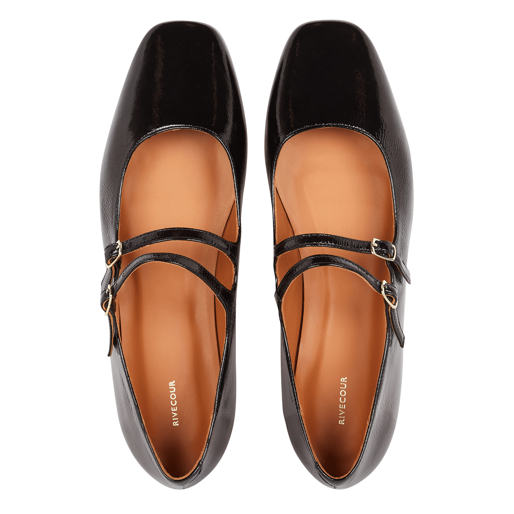 Babies en cuir vernis n°128 RIVECOUR Noir