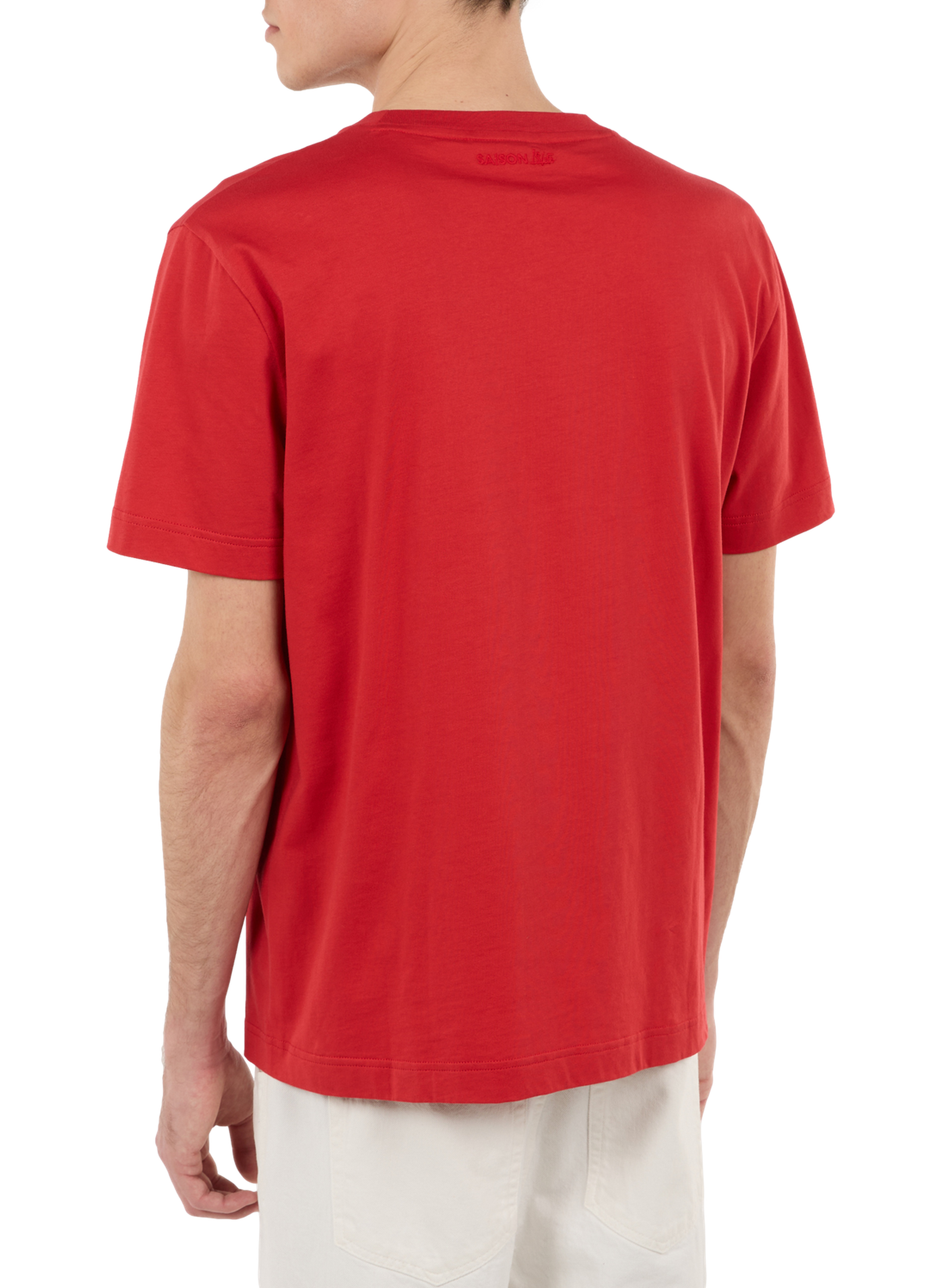 T-shirt Baff col rond en coton SAISON 1865 Rouge