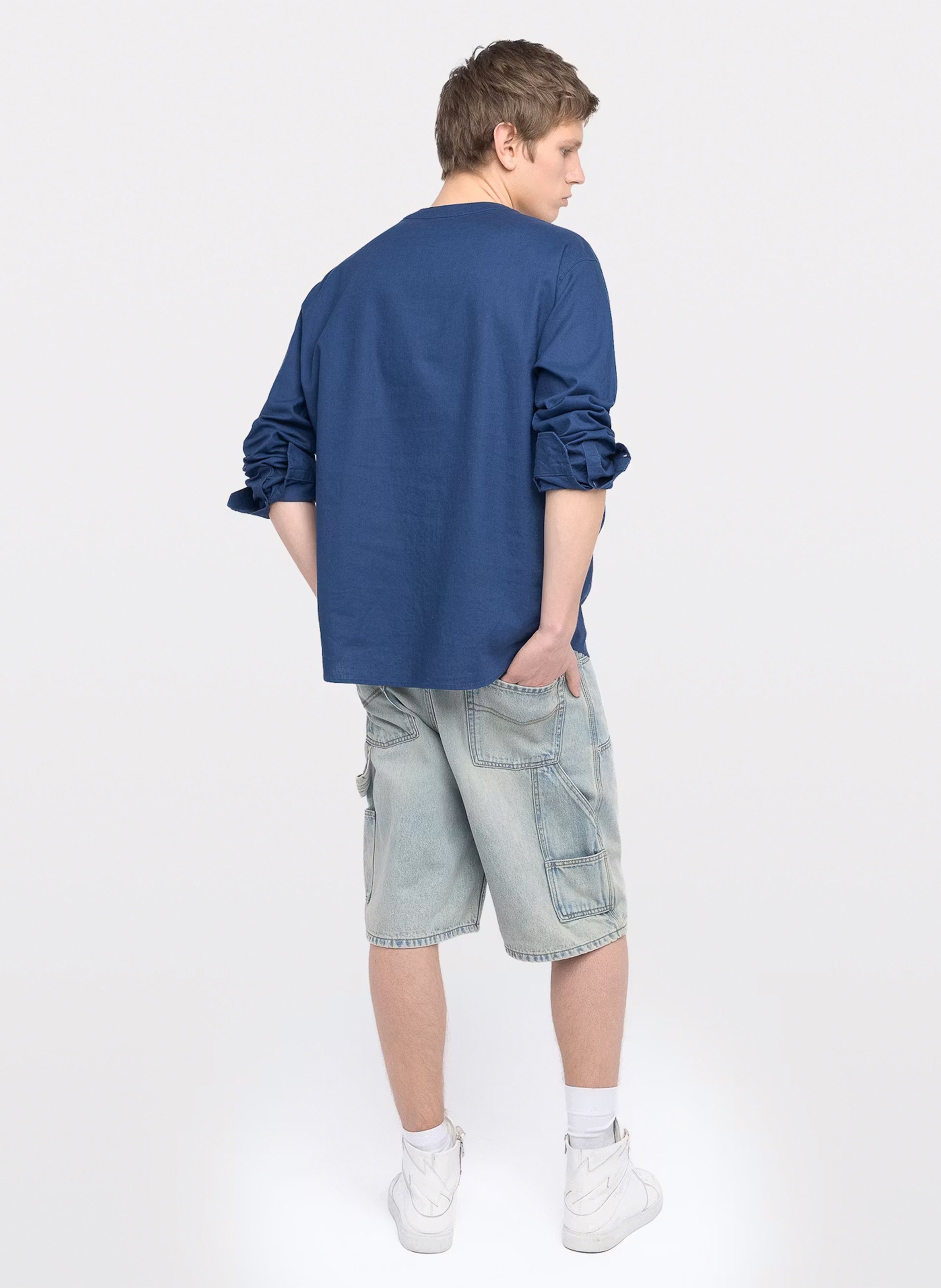 Blouse col rond ample unie en lin mélangé sora ZADIG&VOLTAIRE Bleu