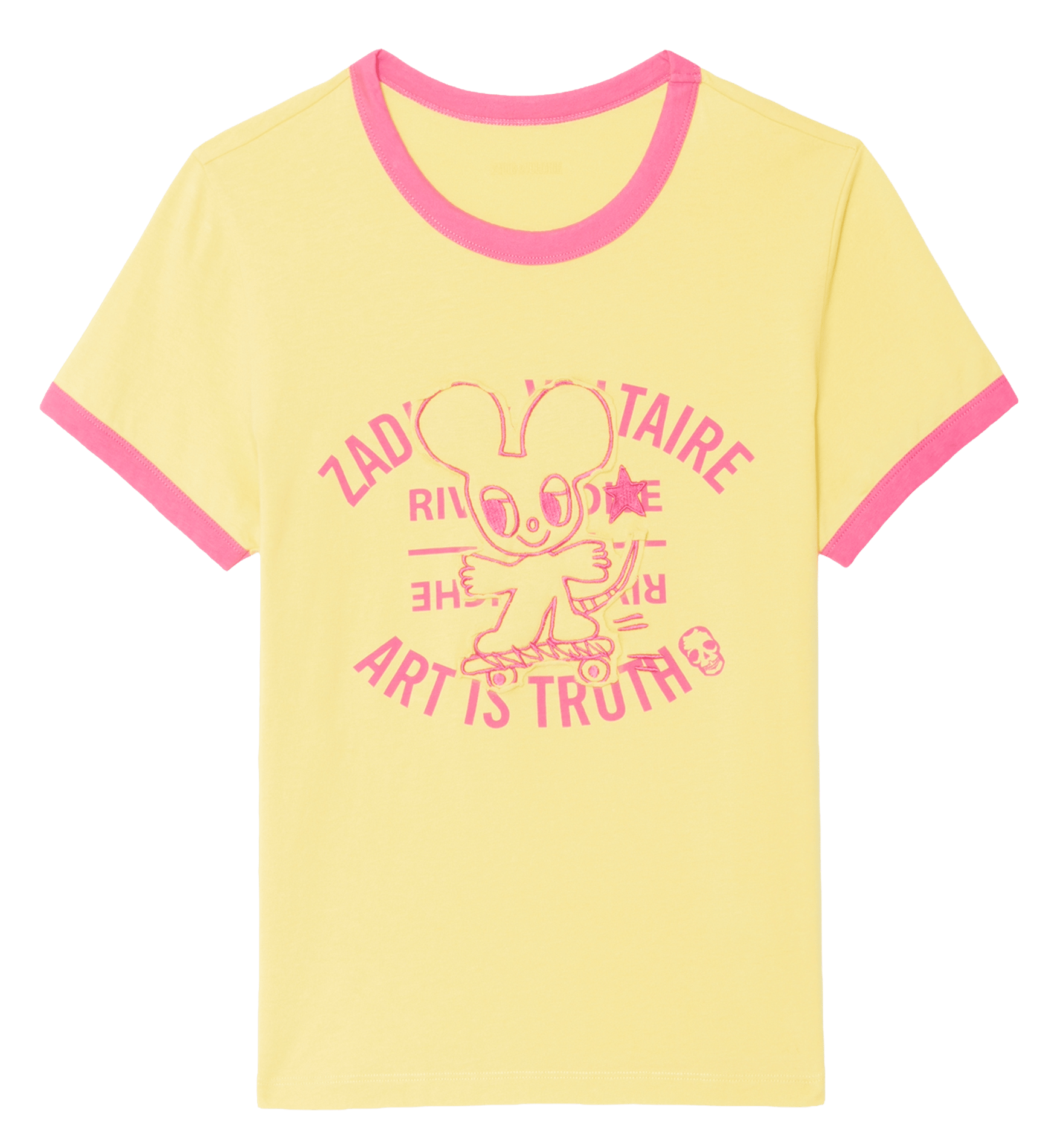 Tee-shirt col rond manches courtes imprimé woos ZADIG&VOLTAIRE Jaune