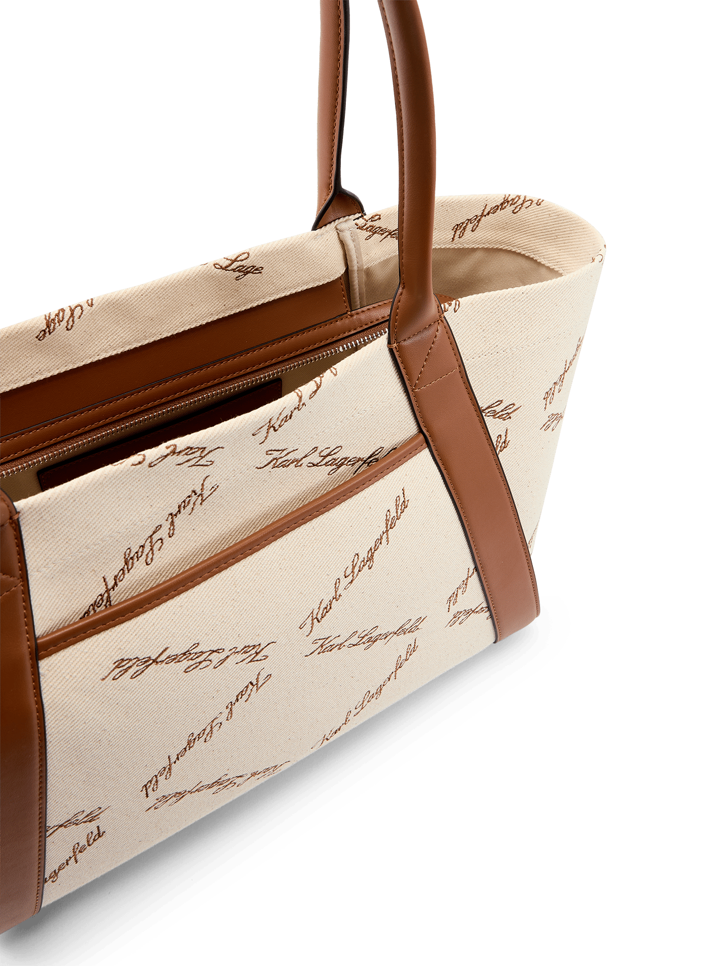 Sac cabas imprimé K/Ville en coton KARL LAGERFELD Beige