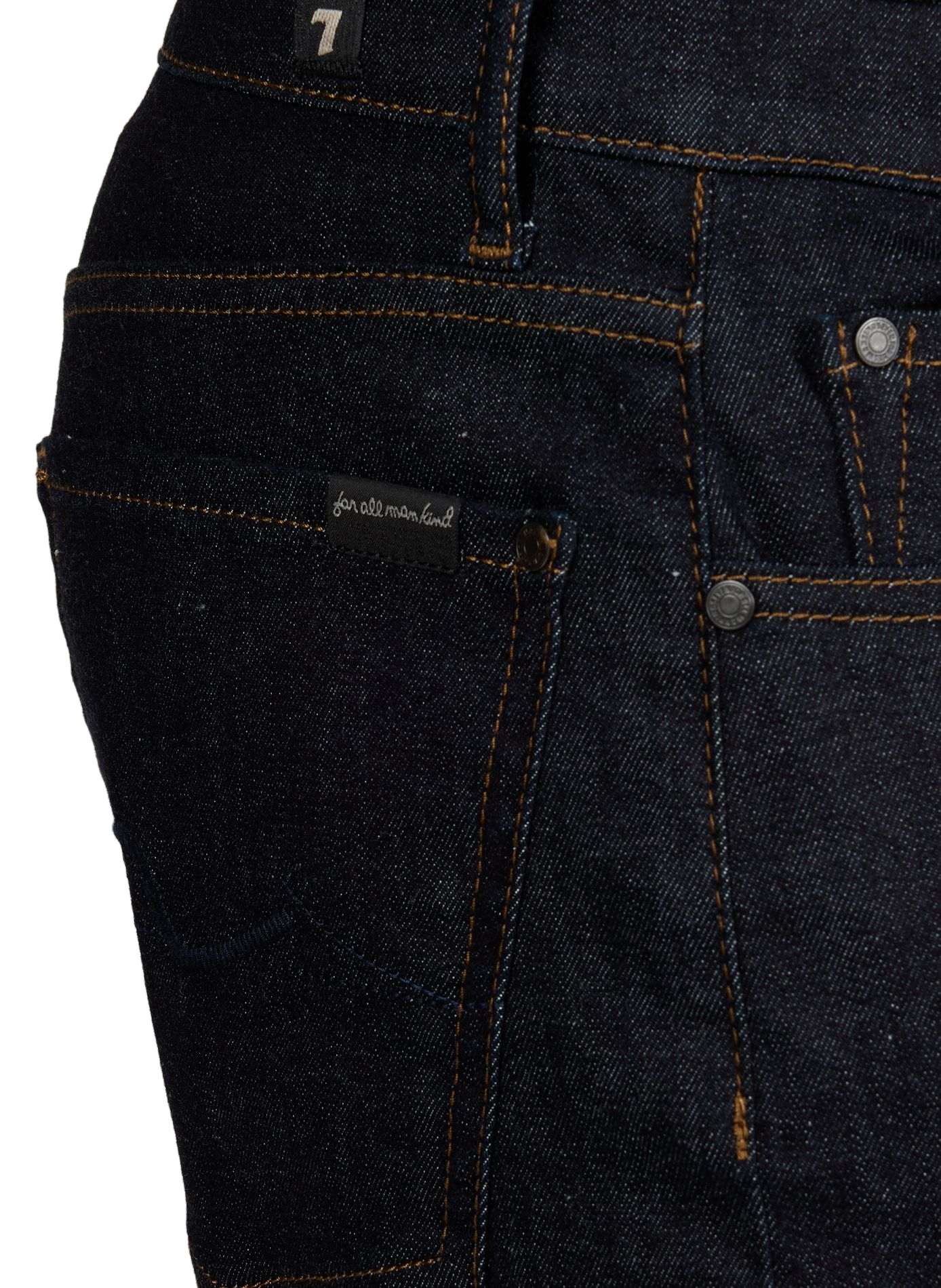 Jean droit en coton mélangé 7 FOR ALL MANKIND Bleu