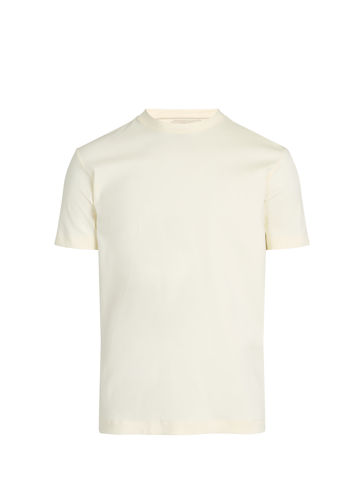 T-shirt uni à col rond en coton AURELIEN Jaune