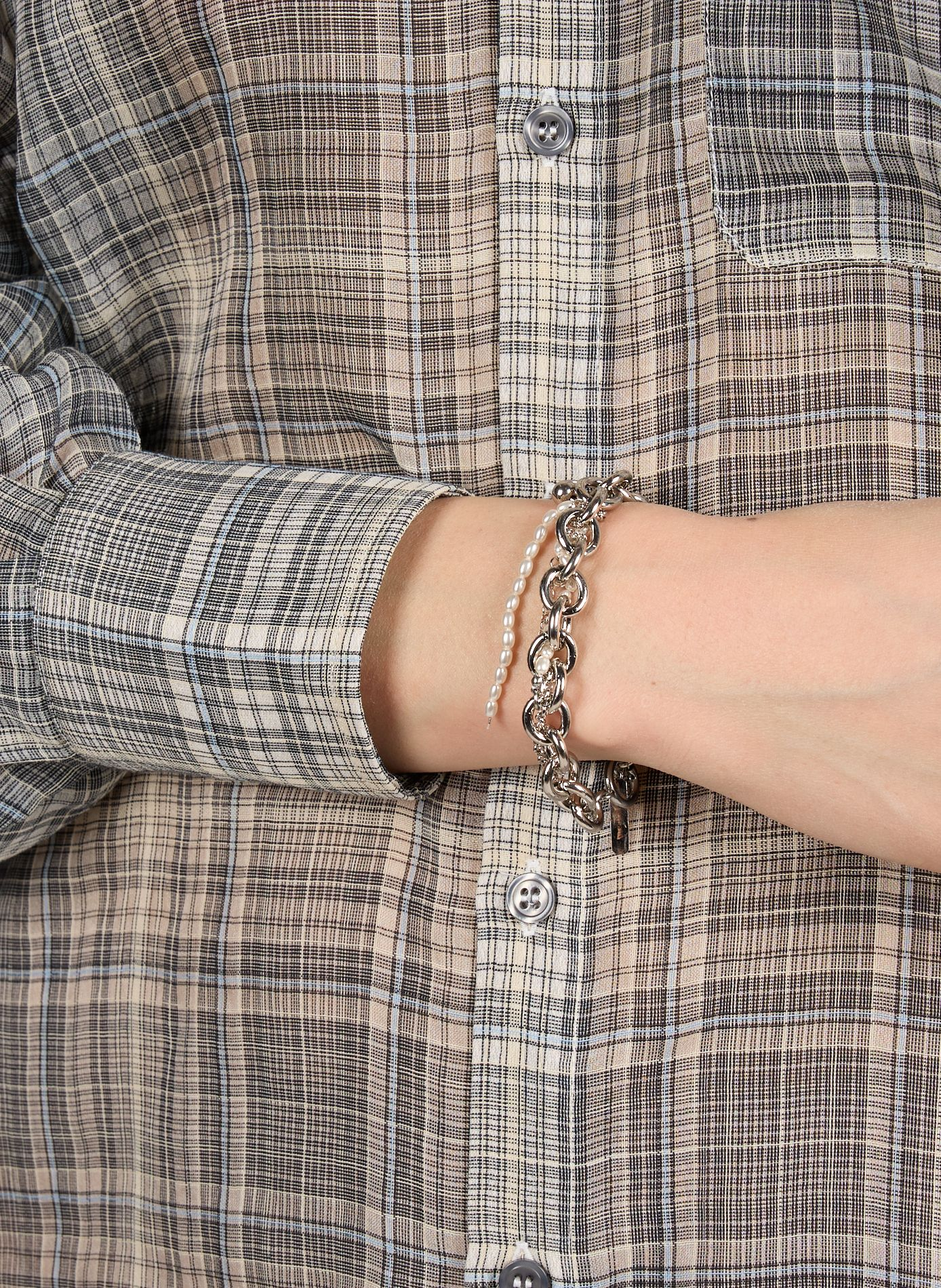 Salem chain and bead link bracelet JUSTINE CLENQUET Silver