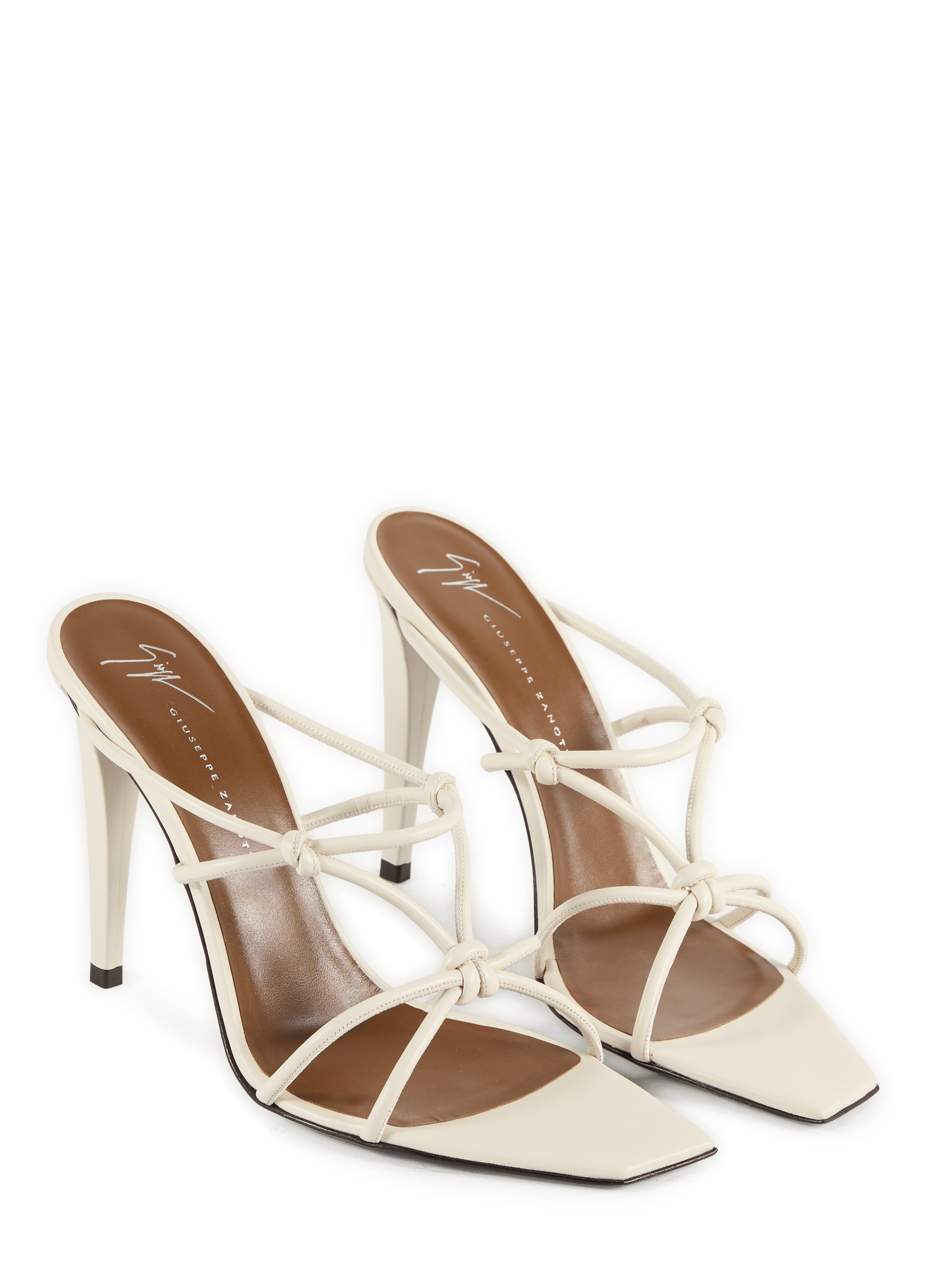 Sandales à talon GZ Key Mule 105 en cuir GIUSEPPE ZANOTTI Blanc