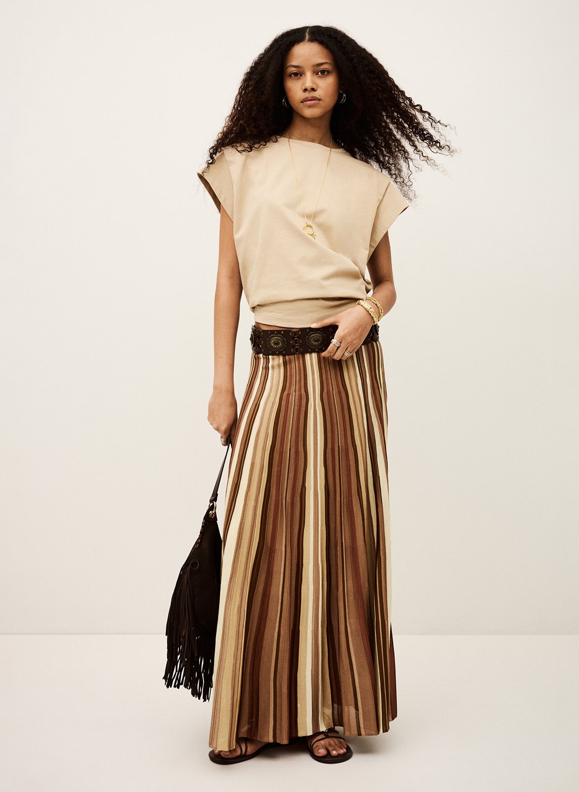 Jupe longue plissée rima BA&SH Multicolore