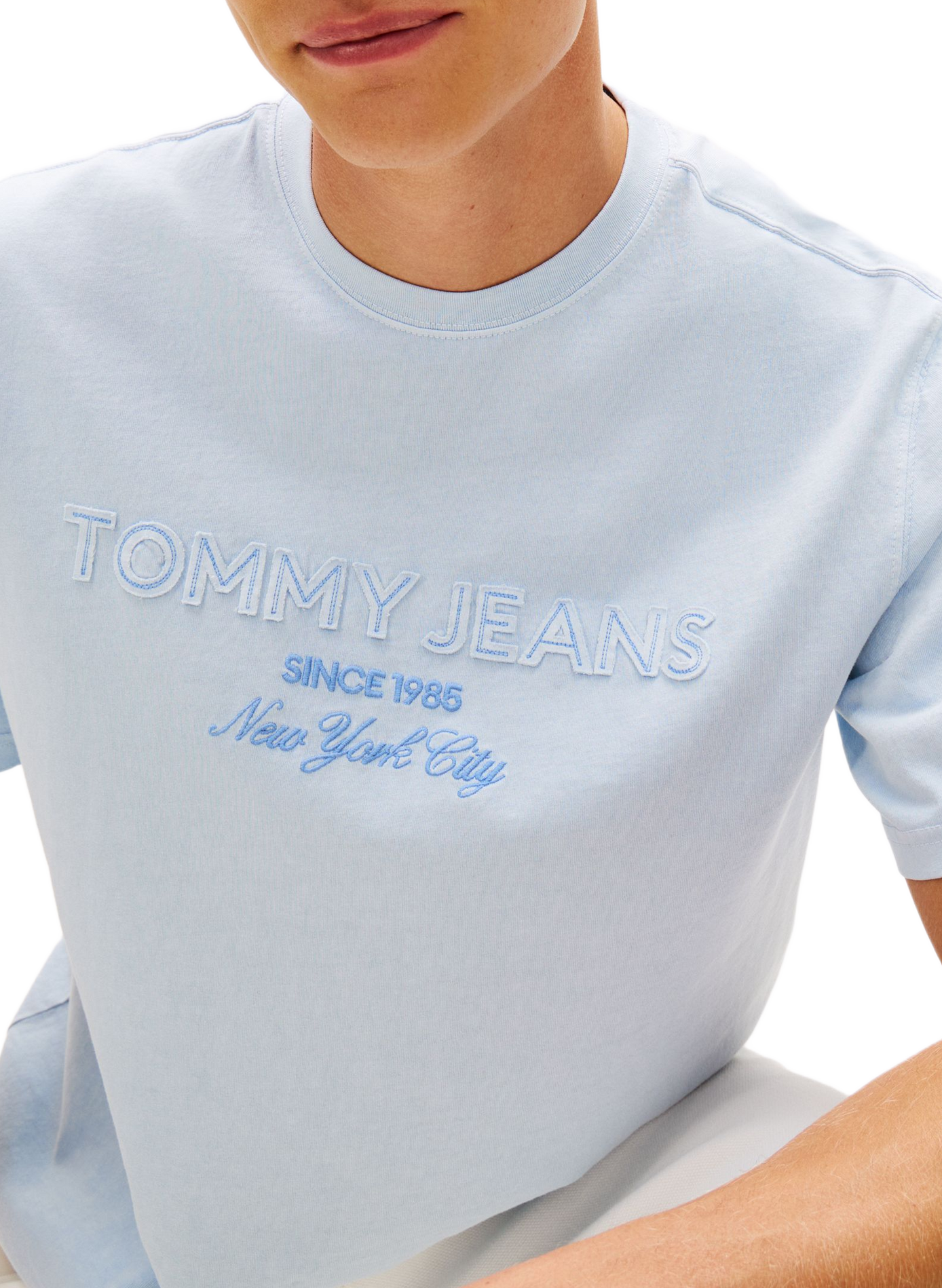 Maglietta oversize a maniche corte in cotone TOMMY HILFIGER Blu