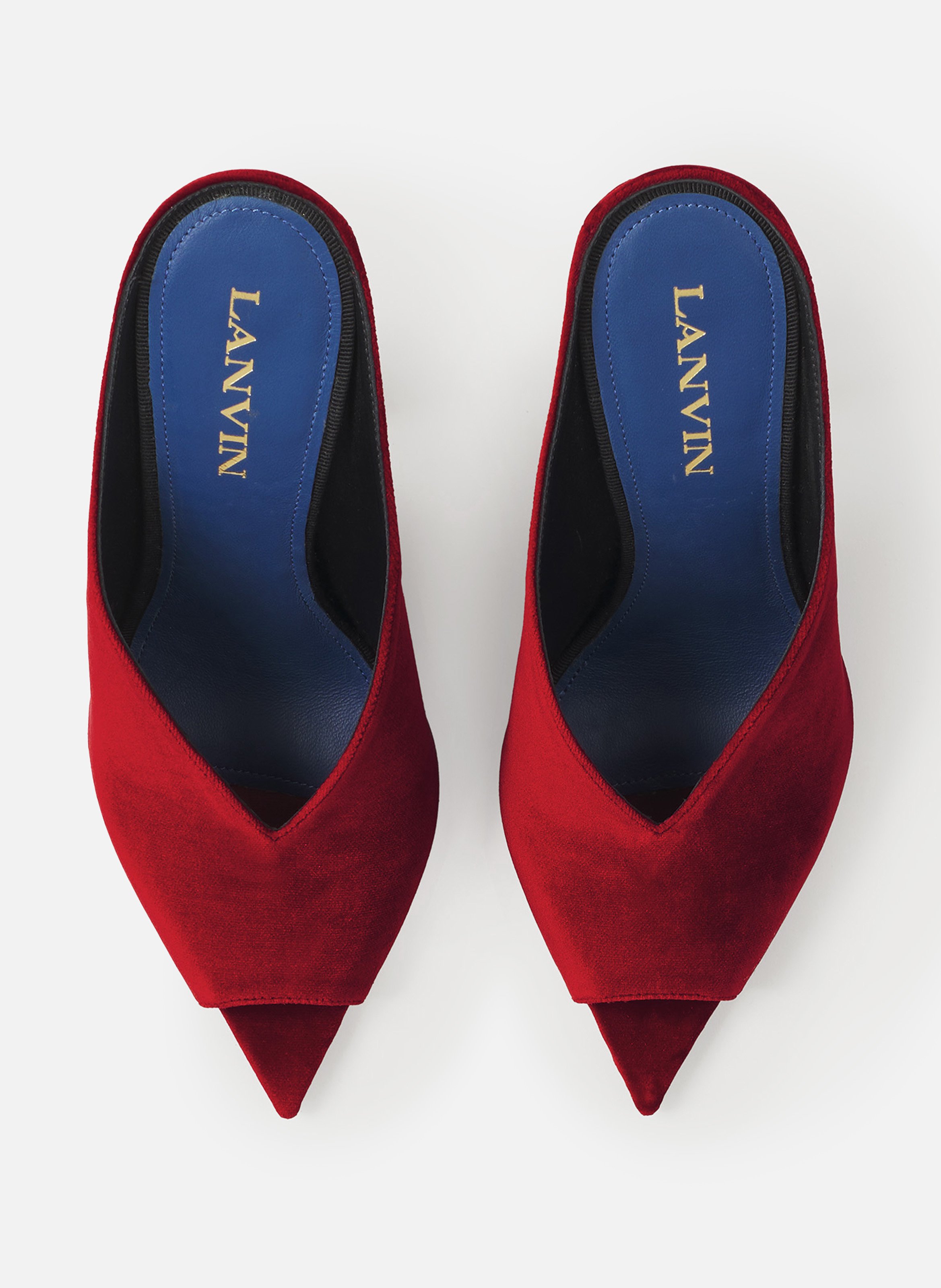 Mule midnight step en velours LANVIN Rouge