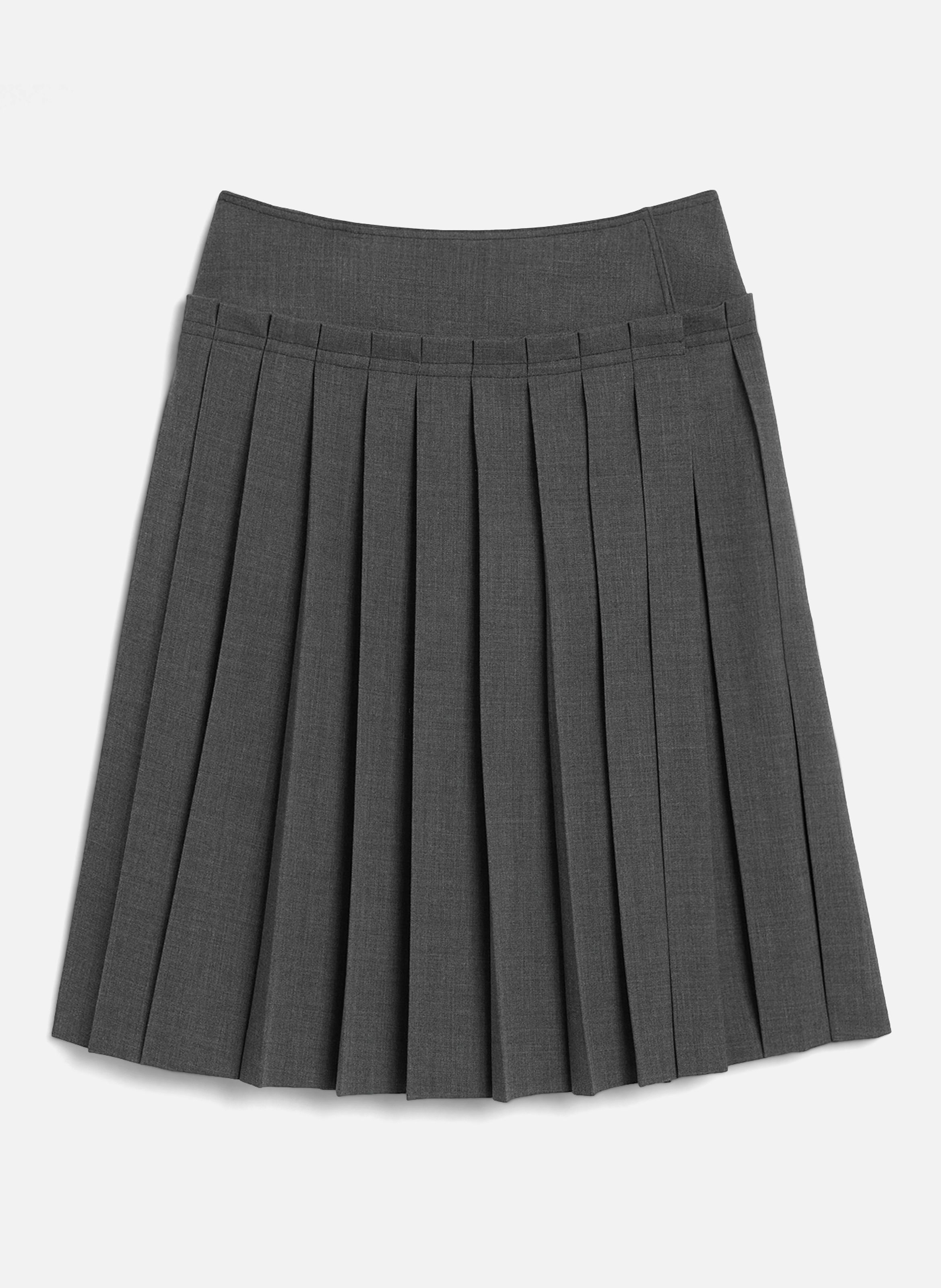 Jupe midi plissée unisexe en laine AMI PARIS Gris
