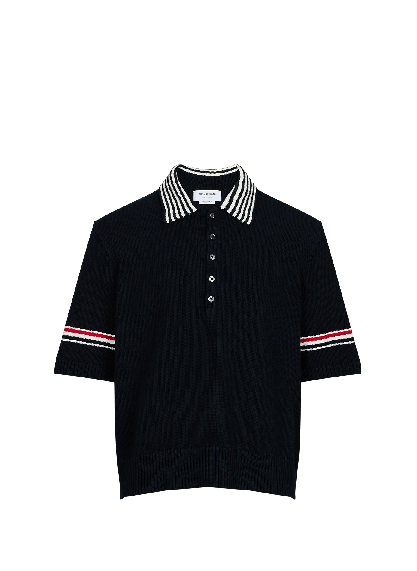 Polo droit manches courtes en maille  Navy