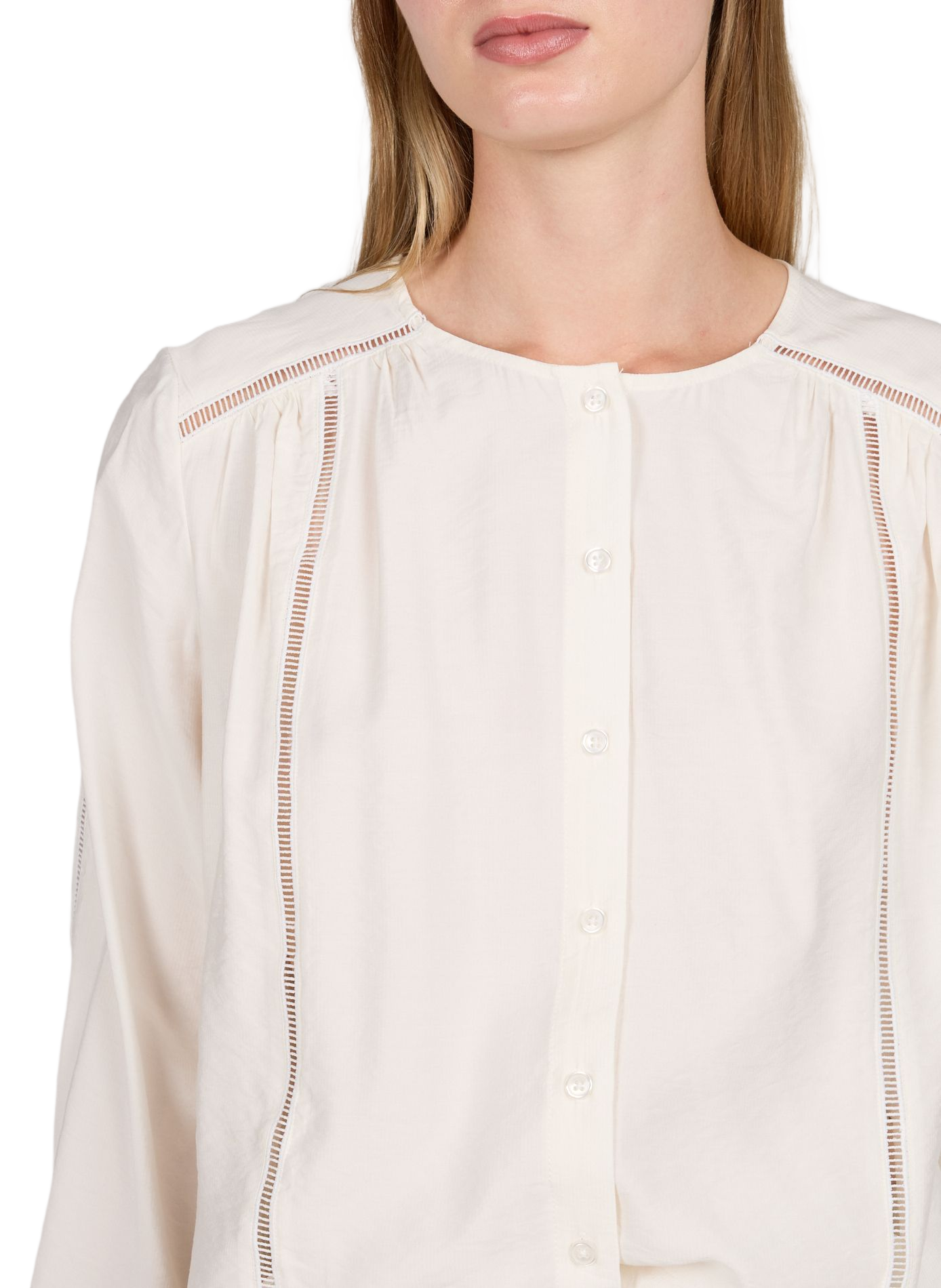 Gerade geschnittenes Rundhals-Shirt OBJECT Weiss