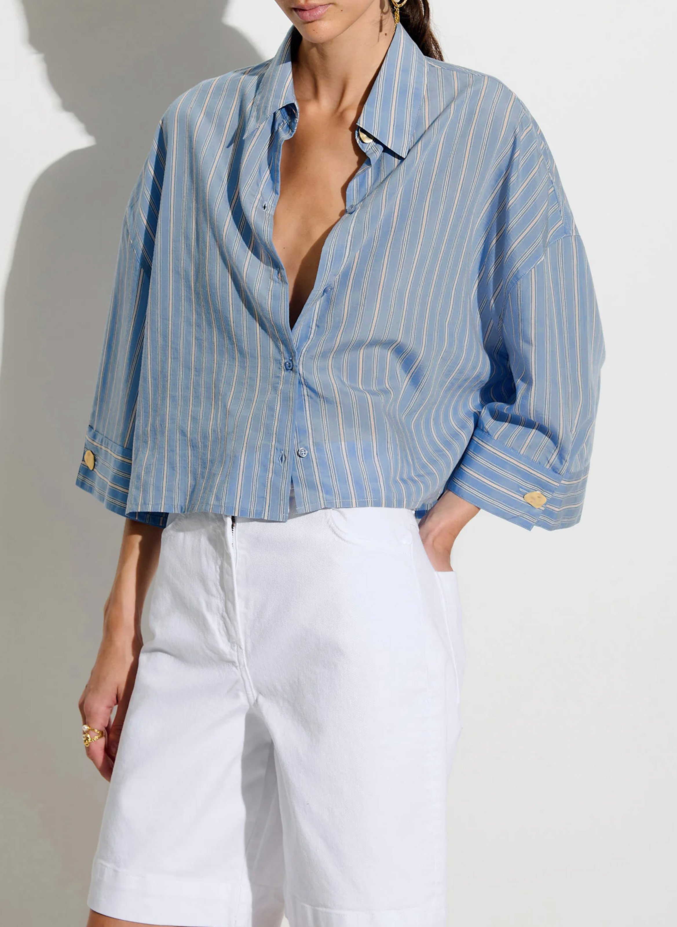 Chemise ample à rayures rythmia SESSUN Bleu