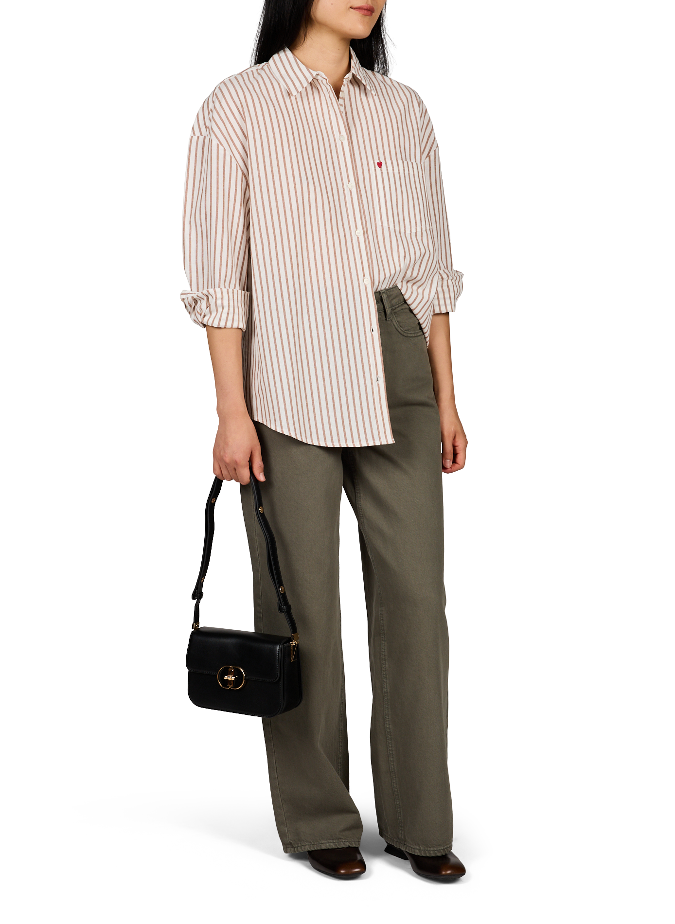 Weite Baumwolljeans VILA Khaki