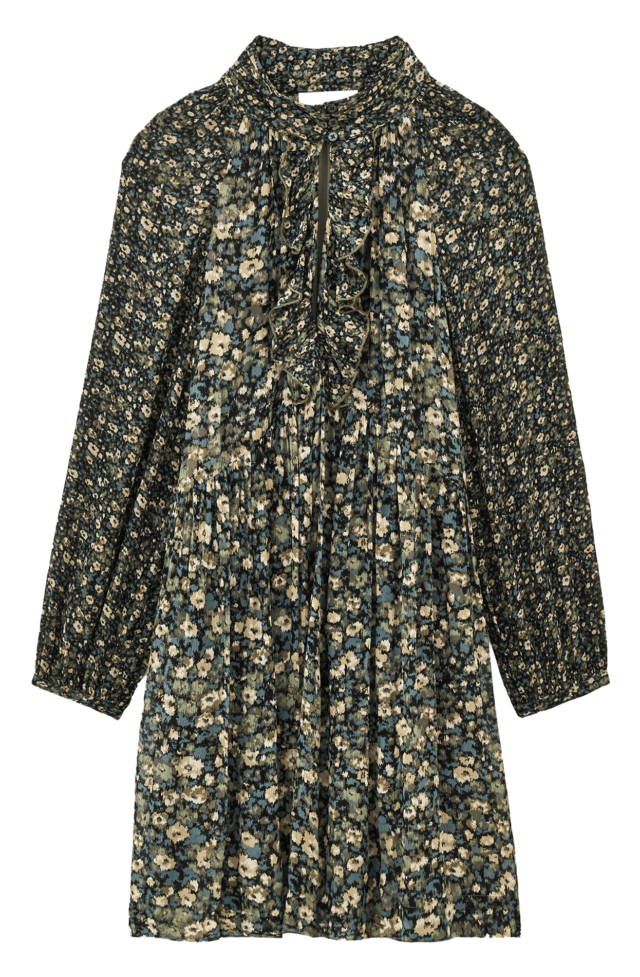 Robe courte ample imprimée kimia | Kaki BA&SH Femme