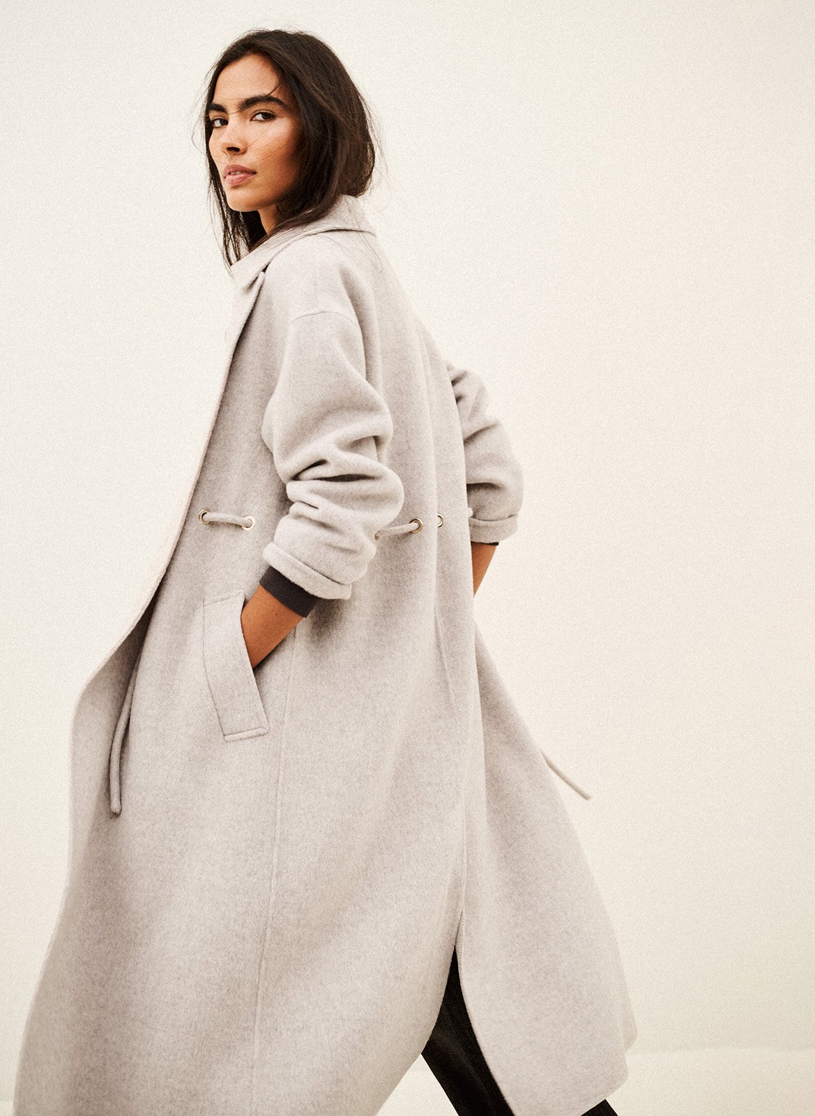 Manteau cintré en laine mélangée kate BA&SH Beige