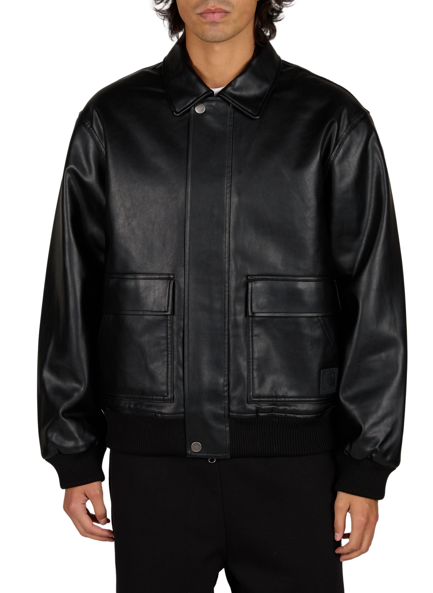 Plain straight zip-up jacket CARHARTT WIP Black