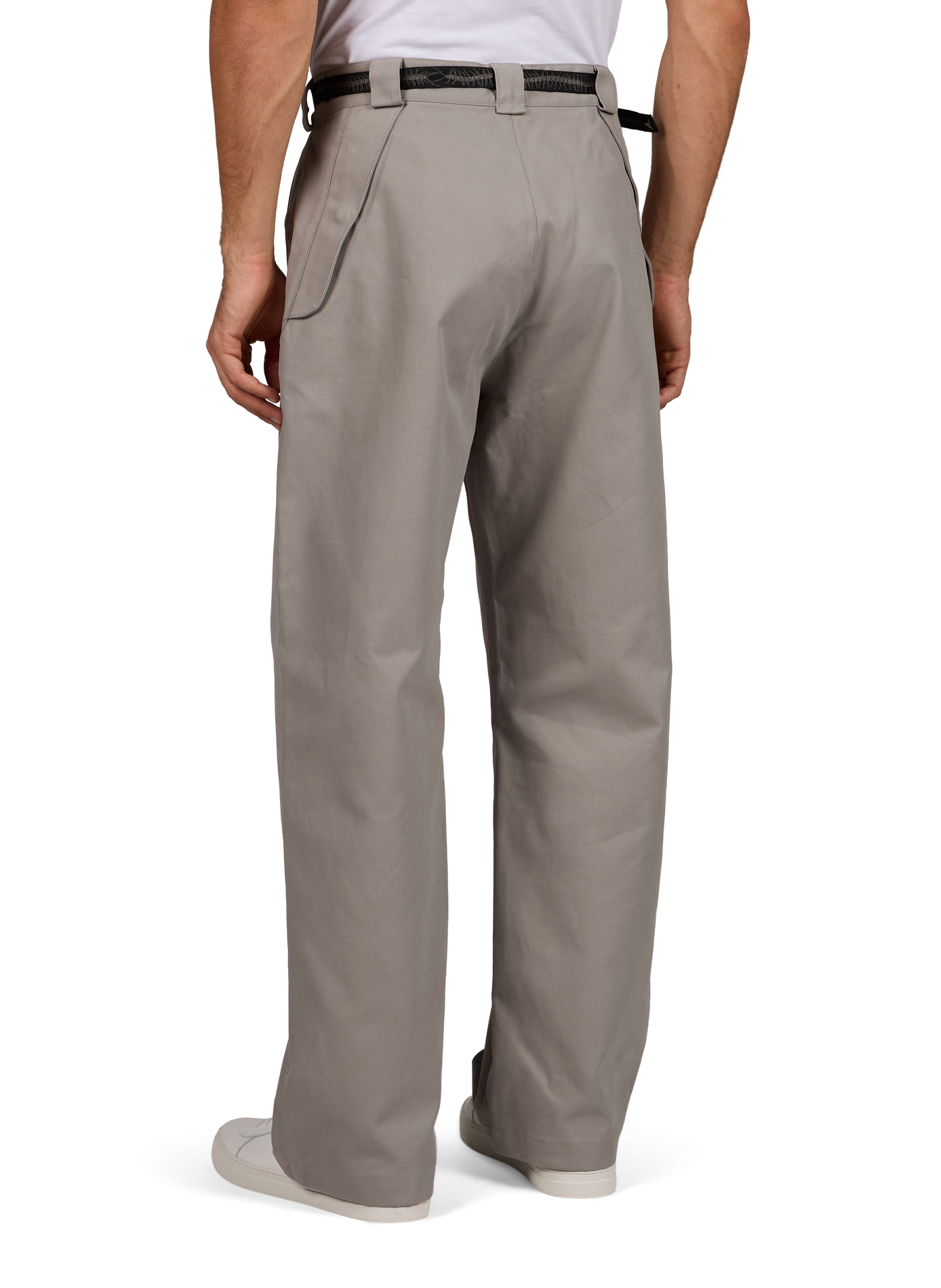 Gerade geschnittene Hose aus Baumwolle mit gesticktem Logo | Grau ROA Herren