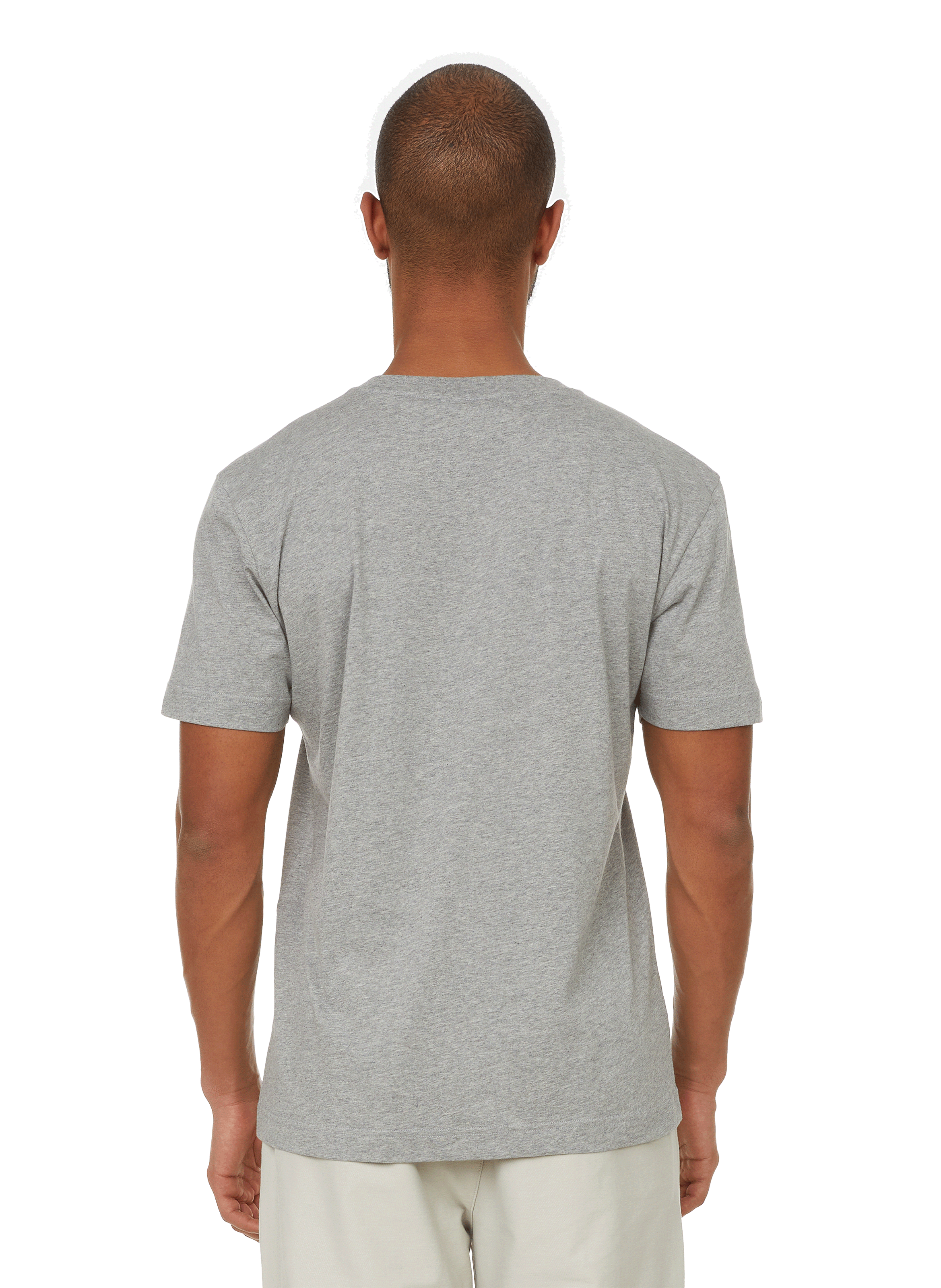 Organic cotton round-neck T-shirt AU PRINTEMPS PARIS Silver