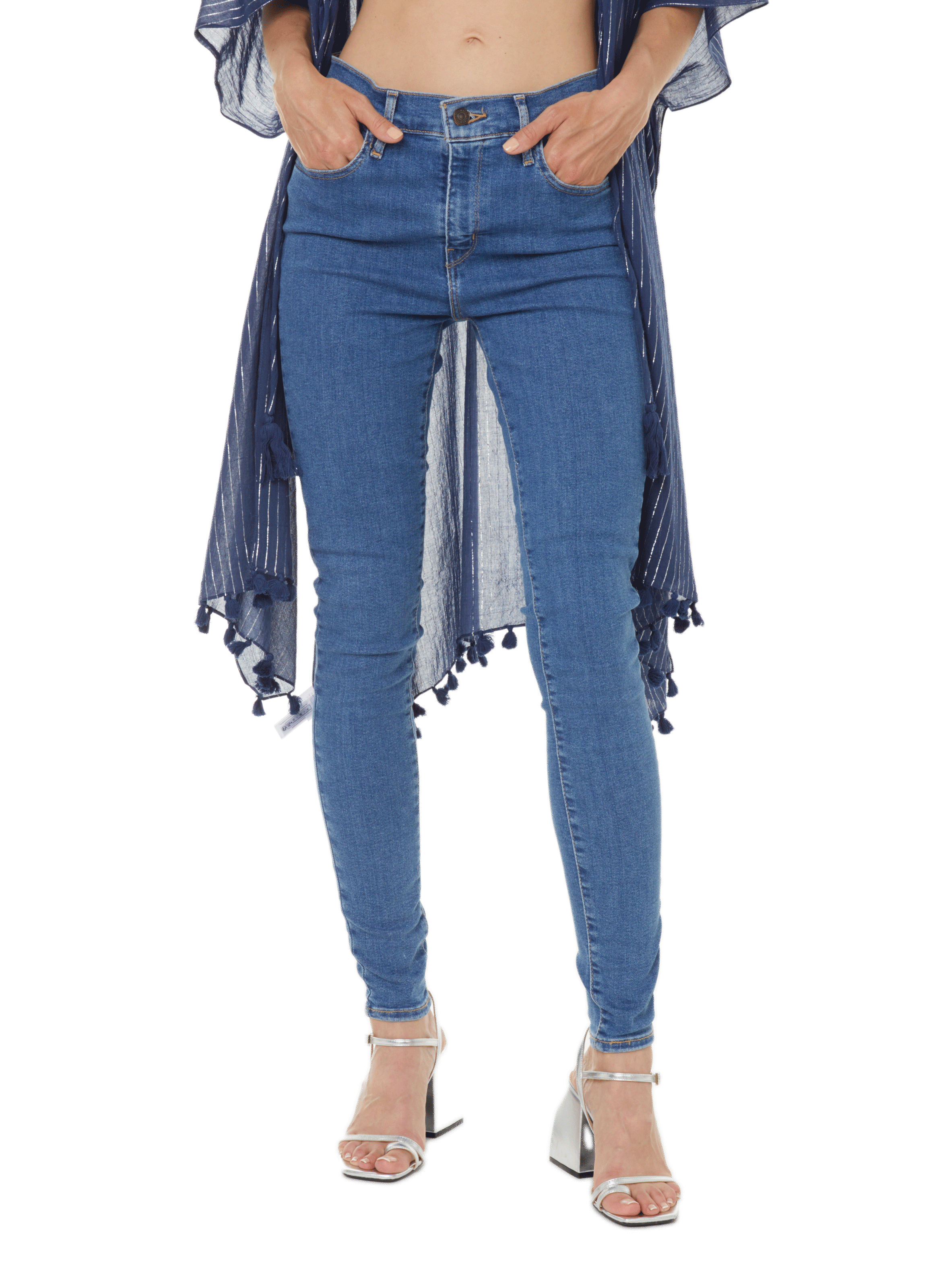 Super-Skinny-Jeans mit hohem Bund LEVI'S Blau
