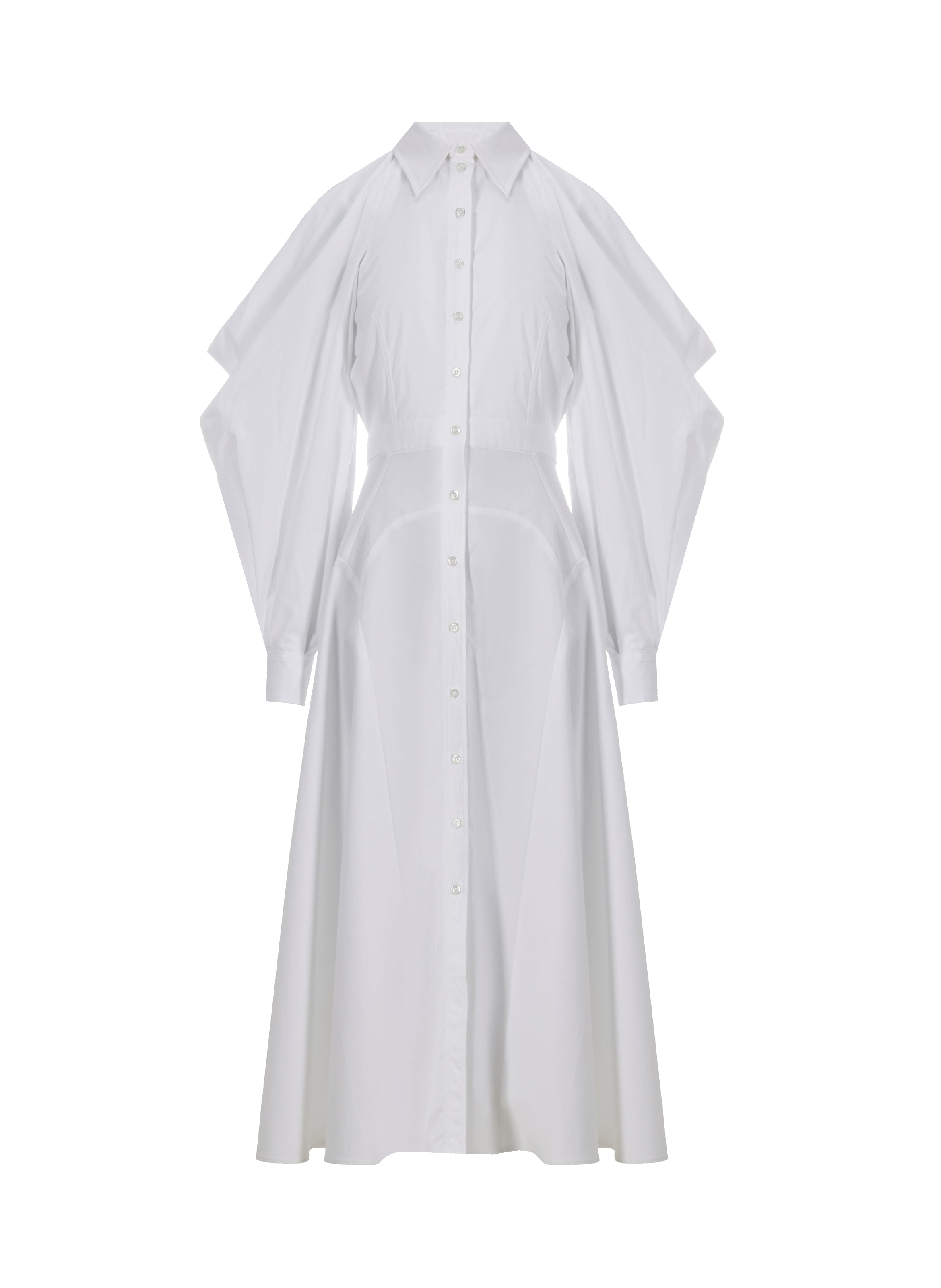 Robe longue en coton ALEXANDER MCQUEEN Blanc