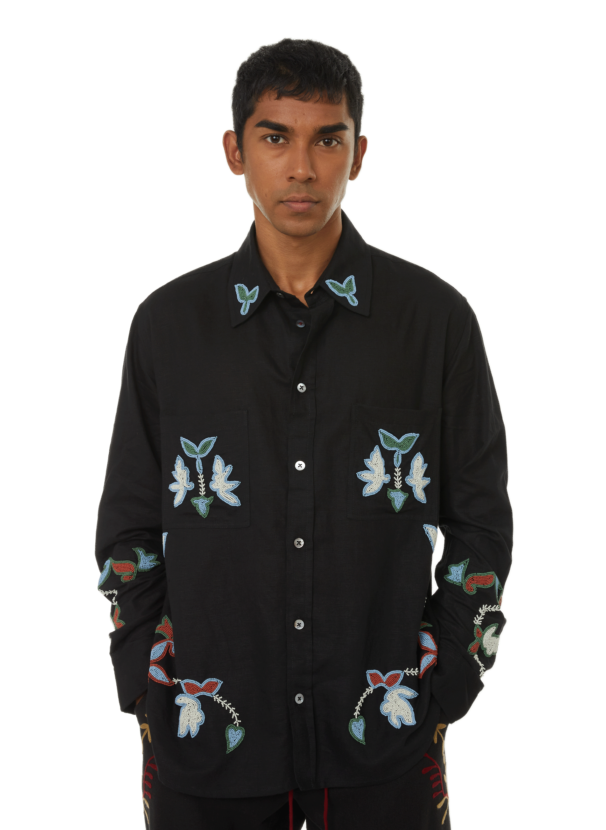 BAZISZT - Embroidered Cotton Shirt