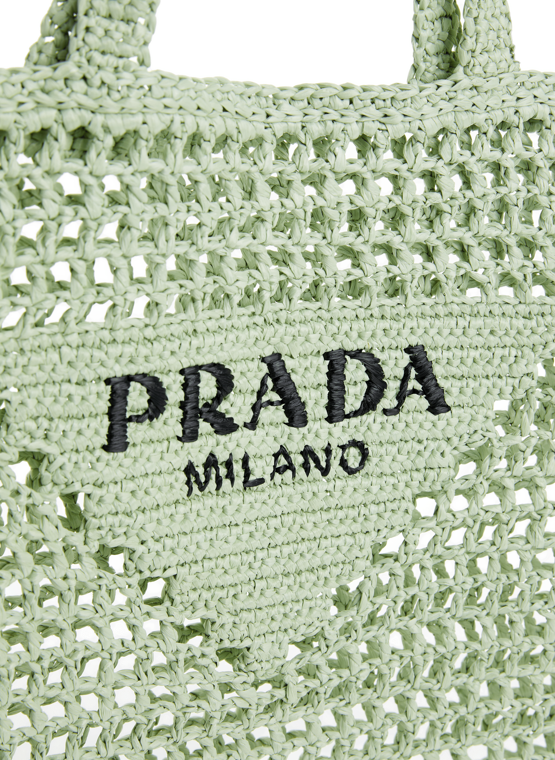 Sac cabas en crochet PRADA Bleu