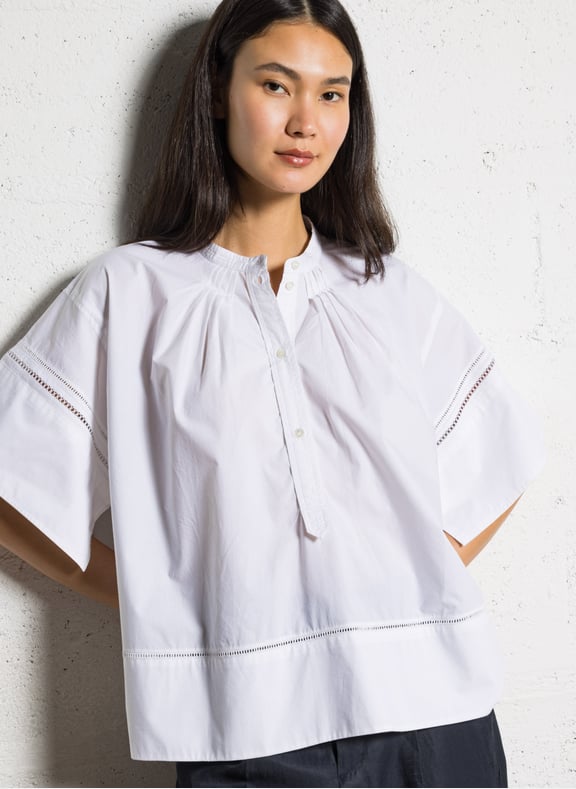 Blouse oversize en coton dara Blanc by SOEUR SOEUR Blouse oversize en coton dara Blanc