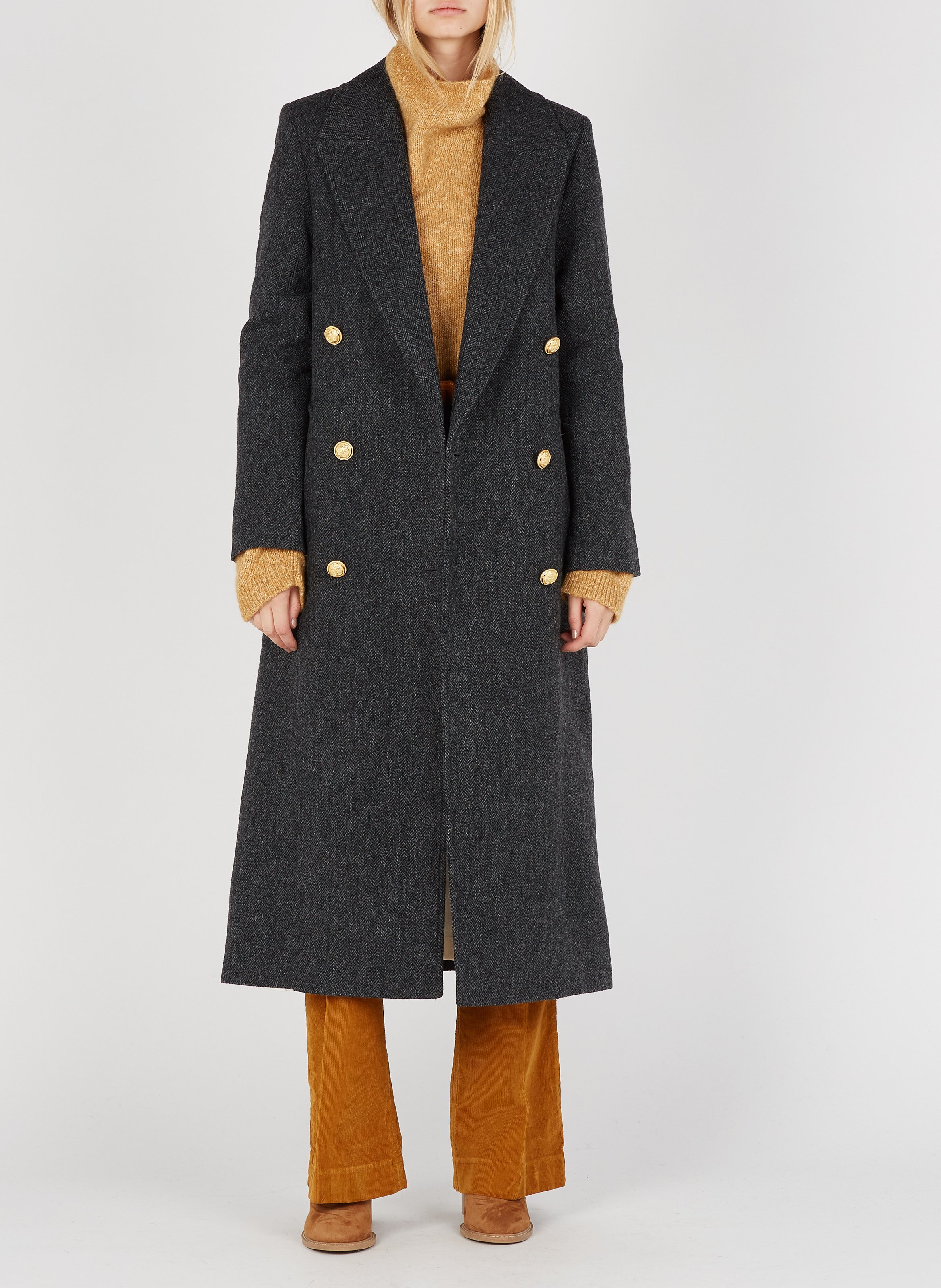 Ceinture à boucle en cuir betty BA&SH Marron