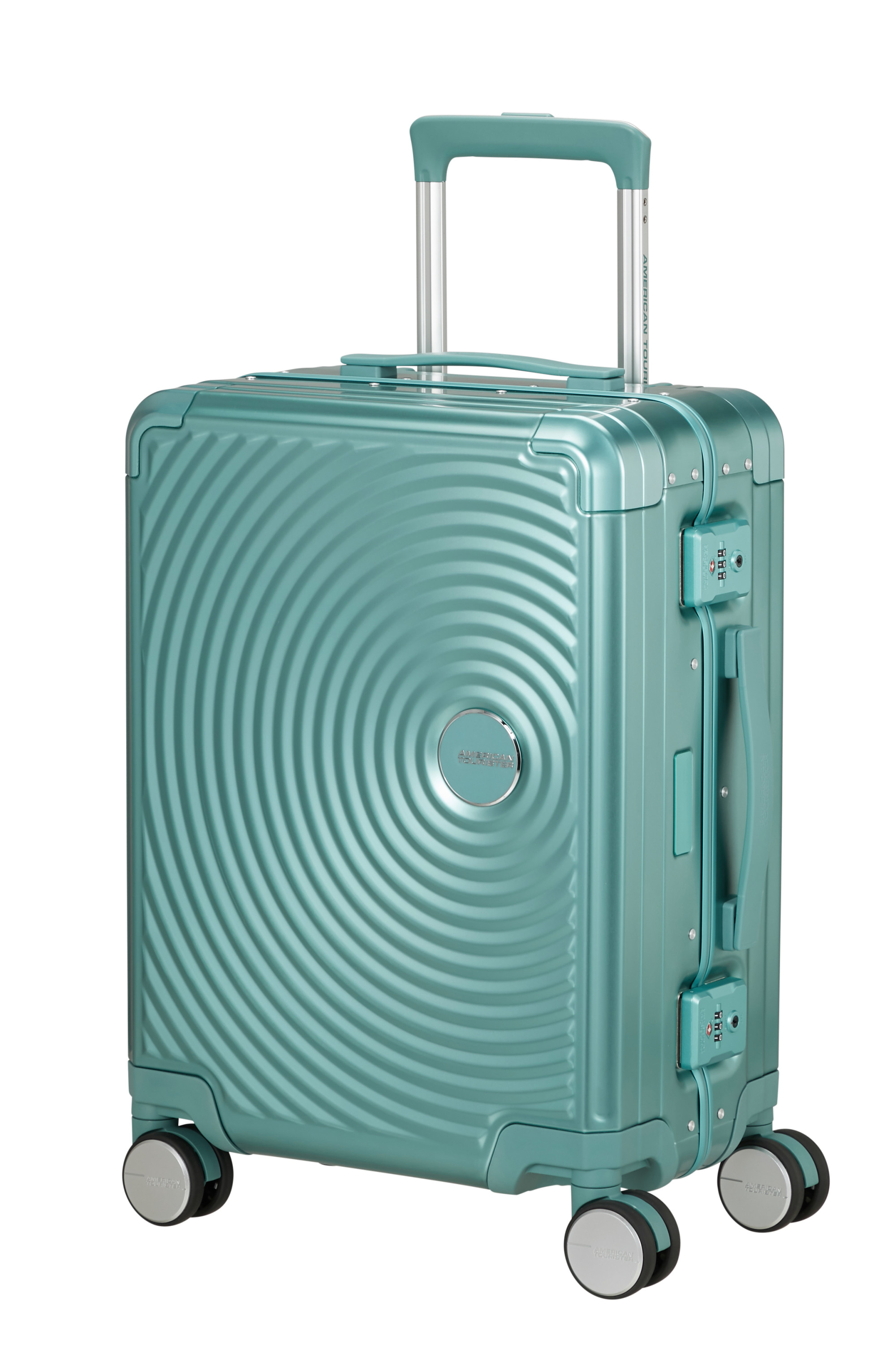 Soundbox alu valise 4 roues taille s AMERICAN TOURISTER Bleu