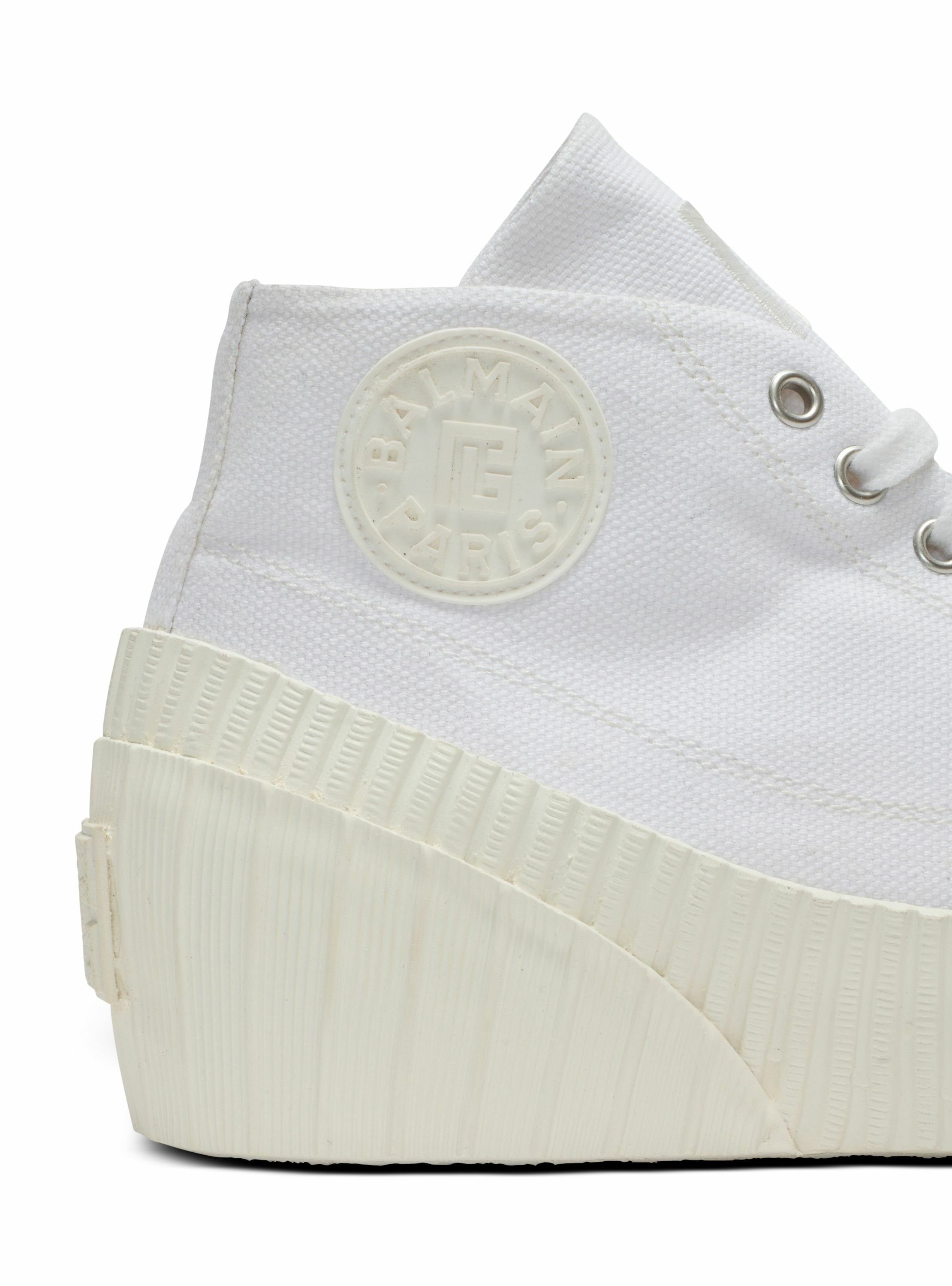 Sneakers riff low en toile BALMAIN Blanc