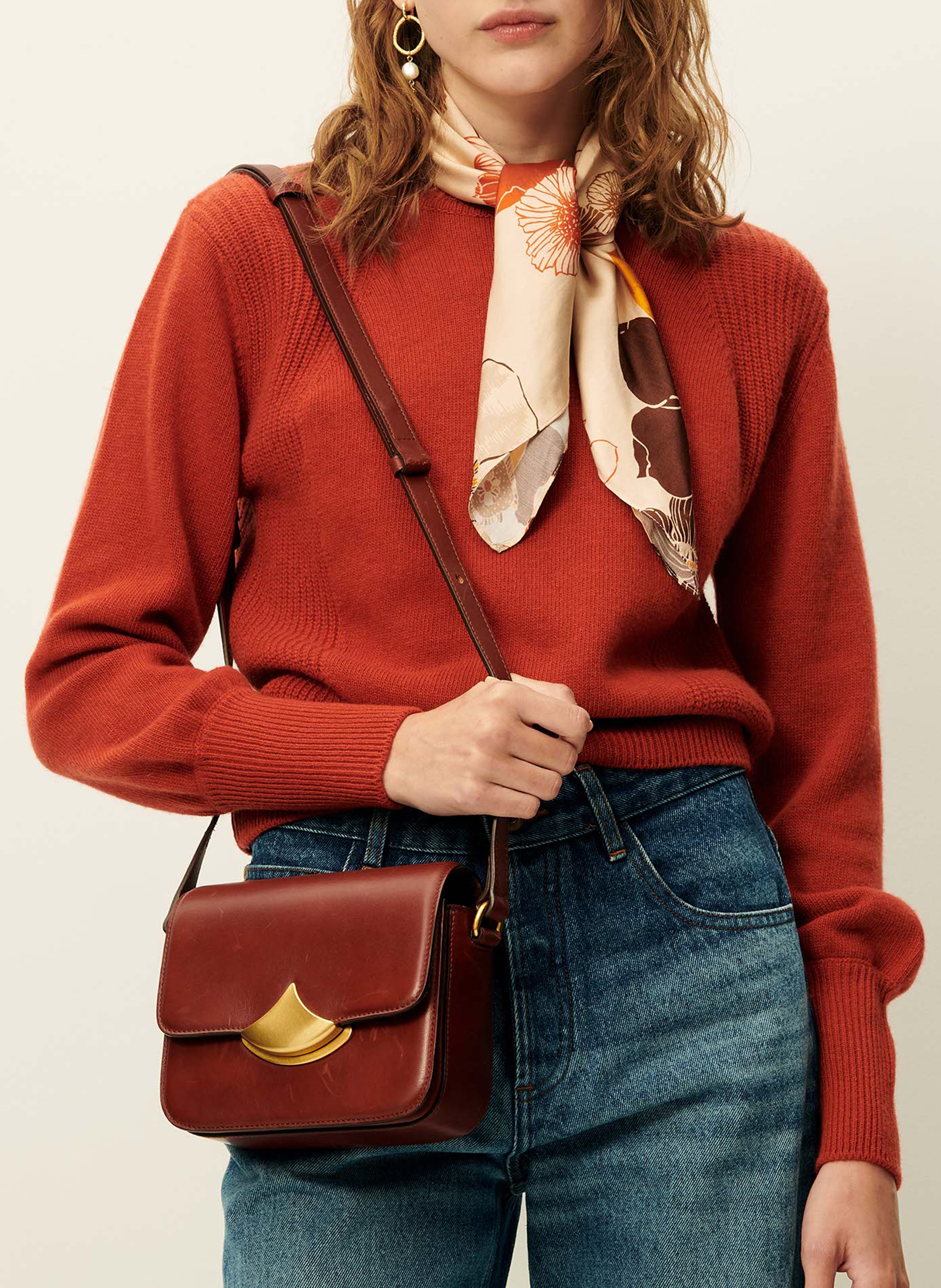 Pull col rond droit en laine baysilte SESSUN Rouge