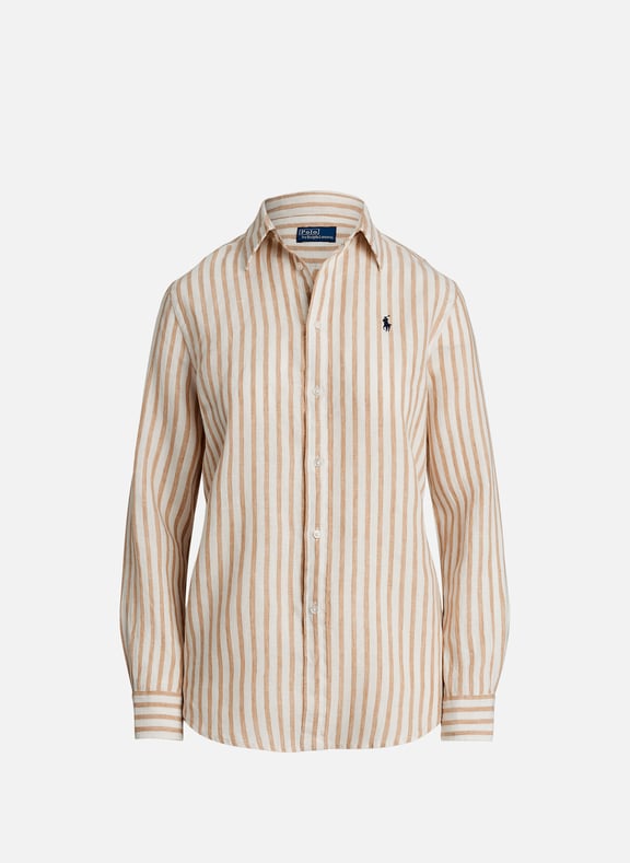 Striped linen shirt Brown by POLO RALPH LAUREN POLO RALPH LAUREN Striped linen shirt Brown