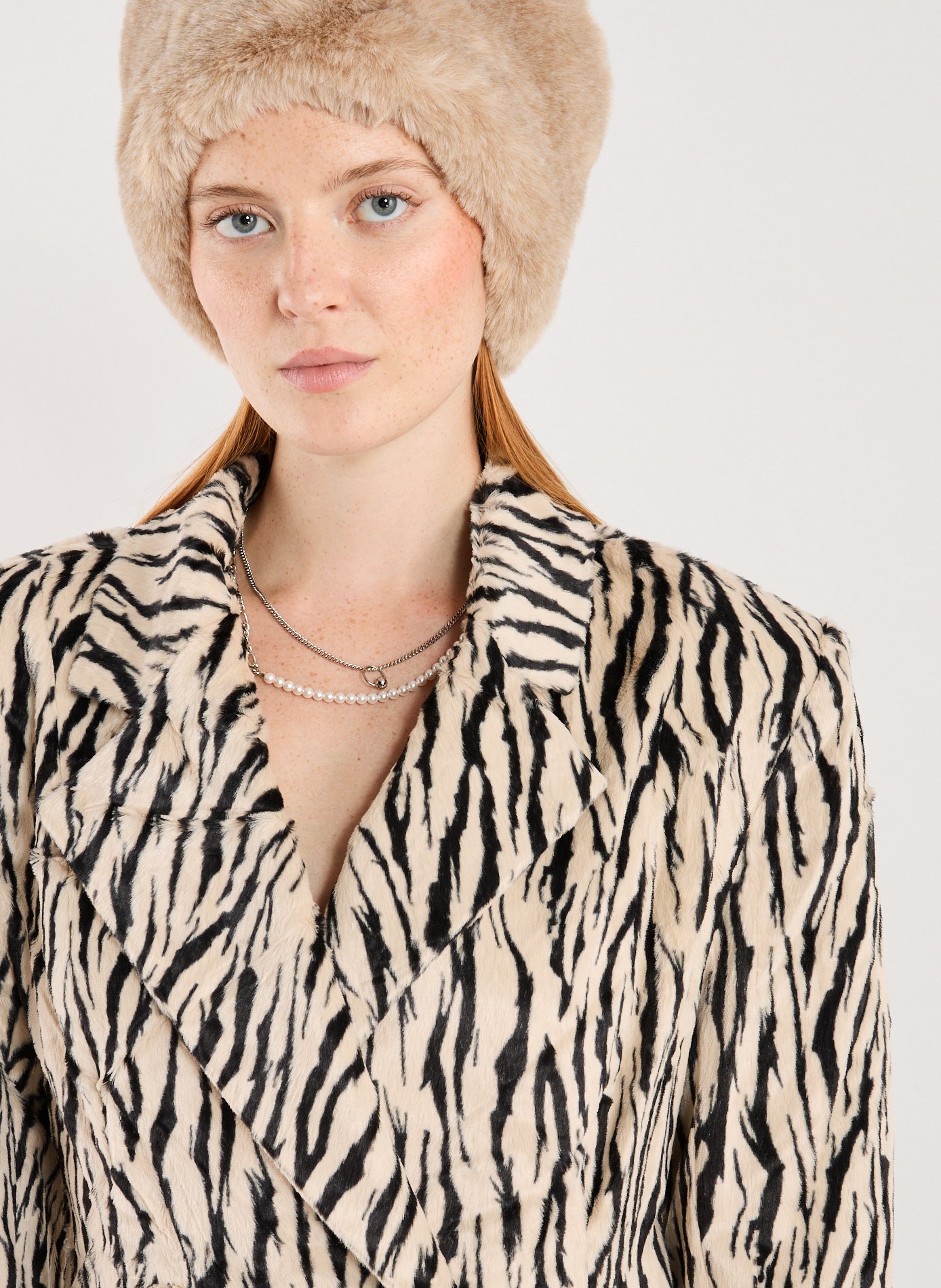 Manteau en fourrure imprimé  ROTATE Multicolore