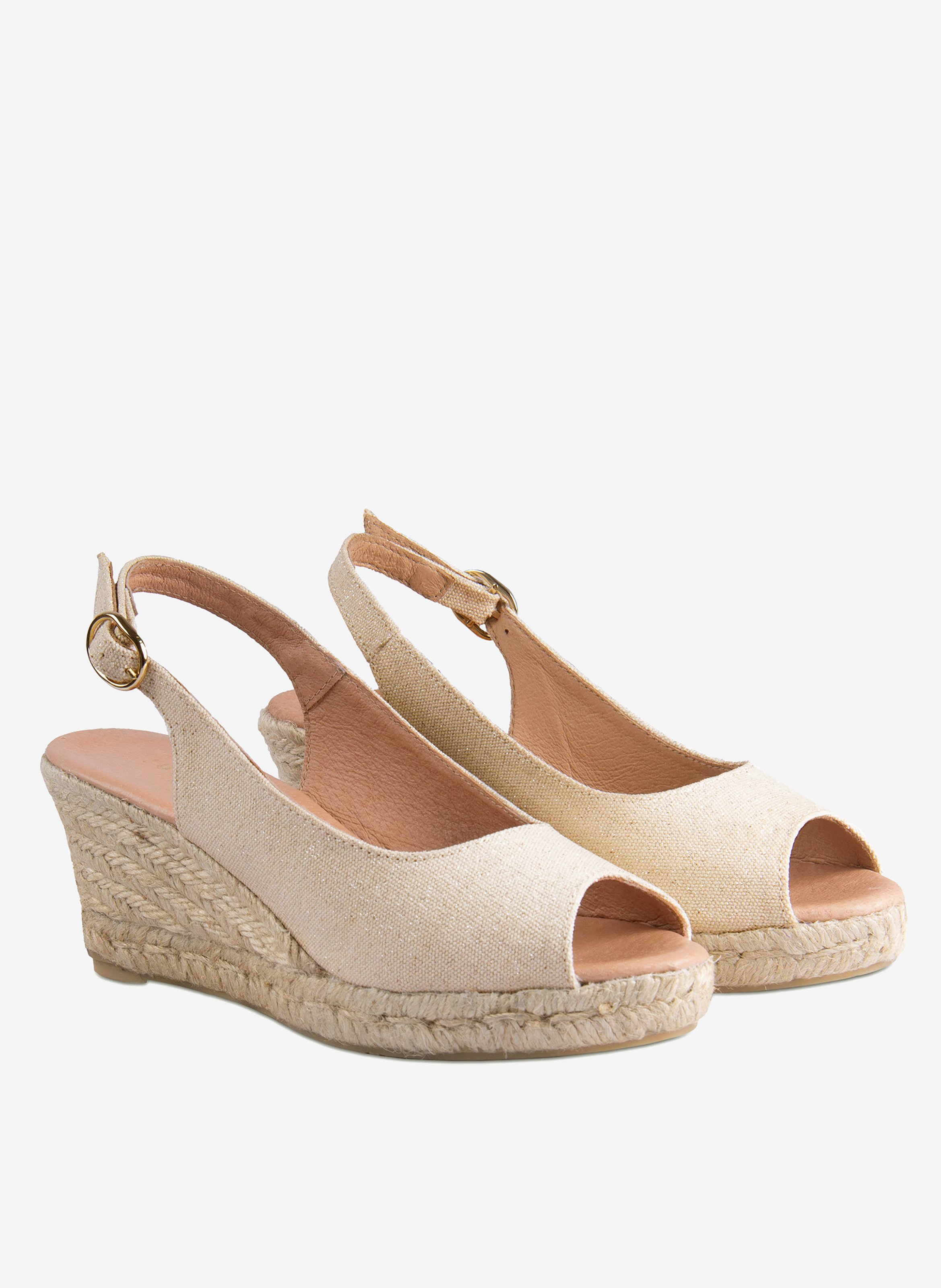 Espadrilles slingback toile recyclée JULES & JENN Doré