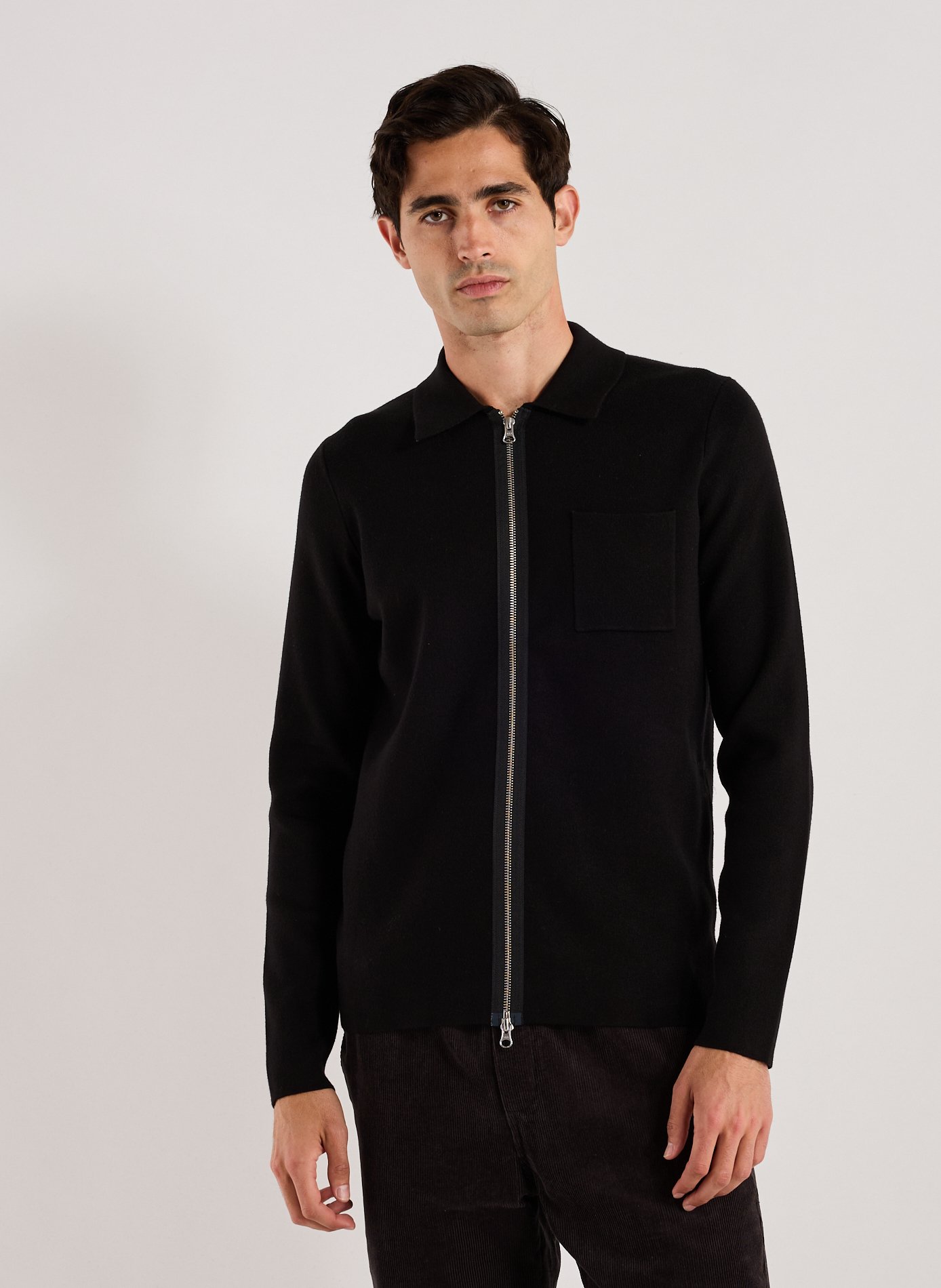 SAMSOE SAMSOE Straight fit polo sweater Black