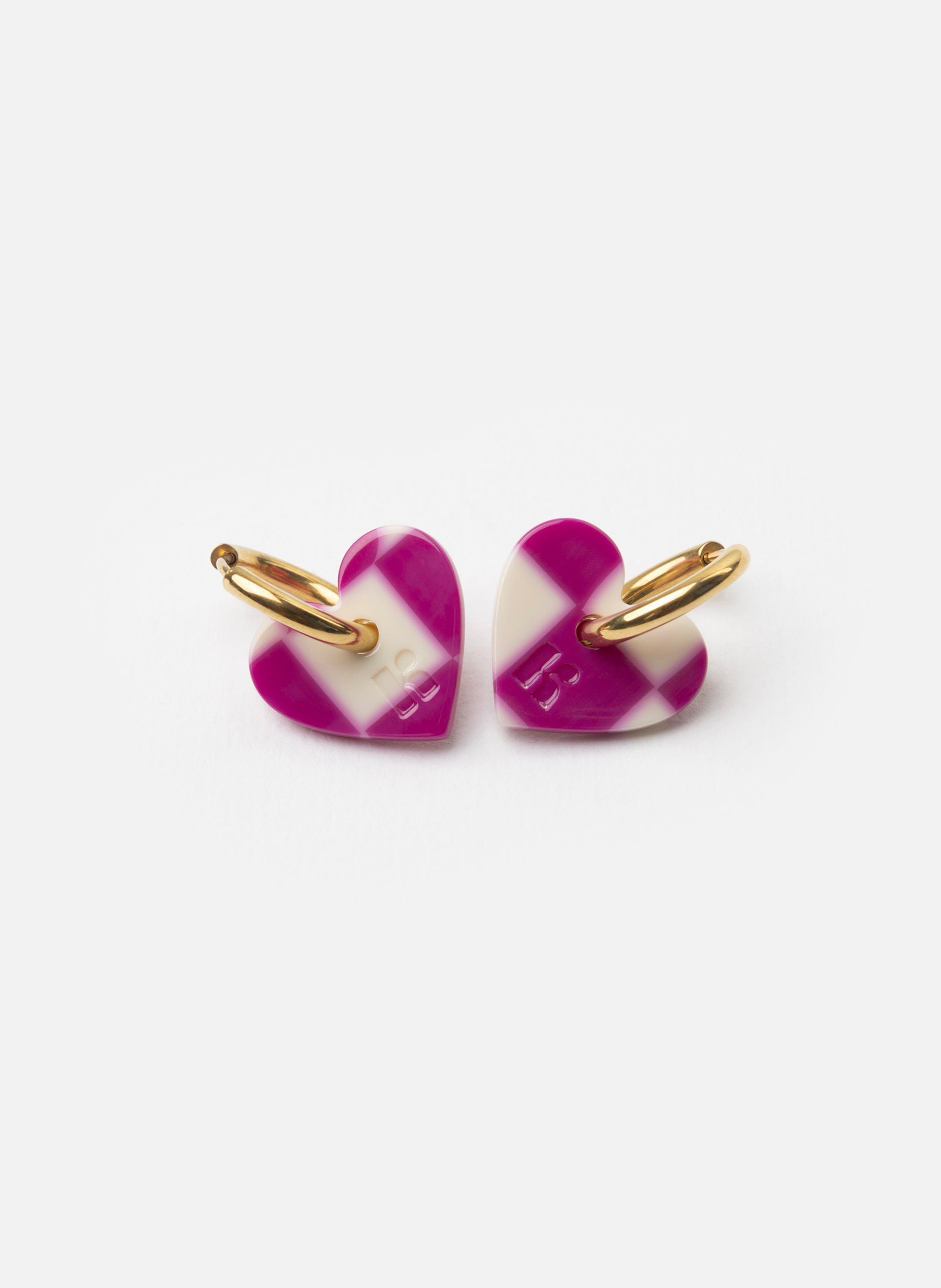 Boucles d'oreilles lova lova avec anneaux en acier inoxydable doré KURAGE GINZA Violet